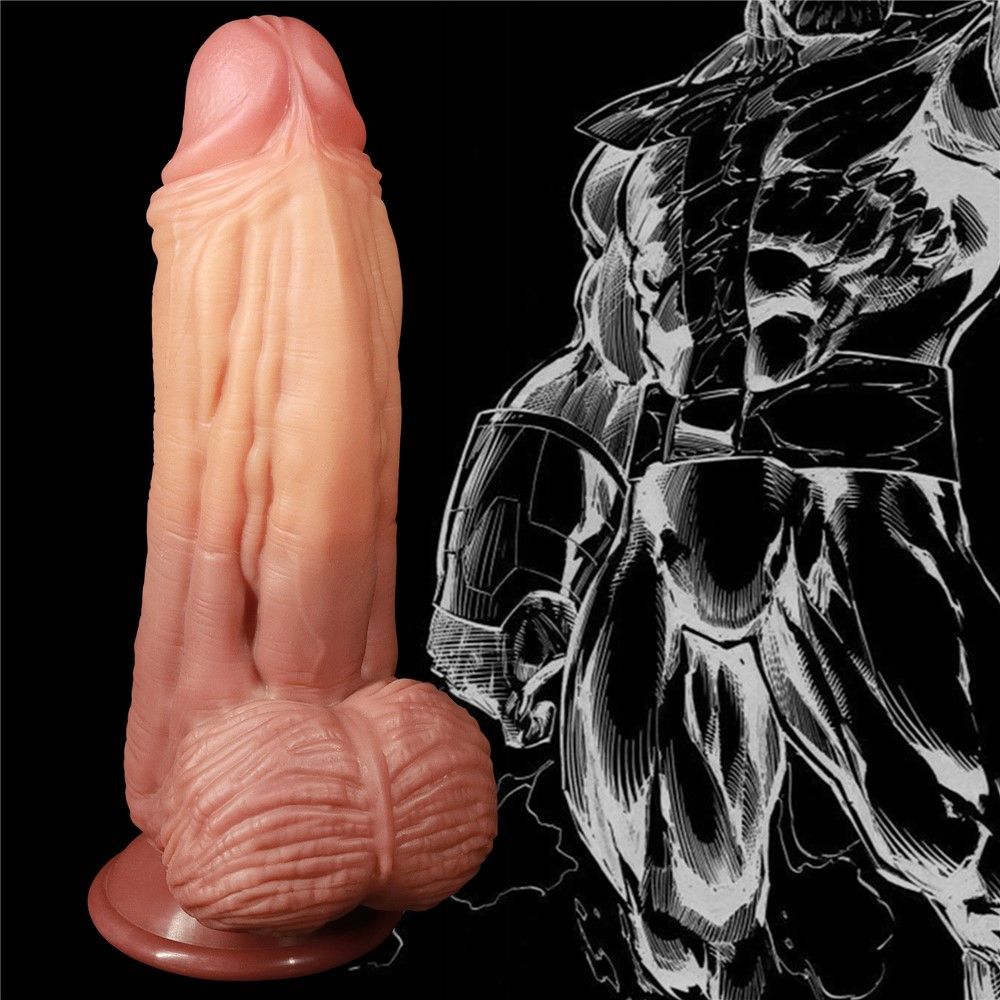 Фаллоимитатор LoveToy Dual layered Platinum Silicone, 24,5 см (телесный)