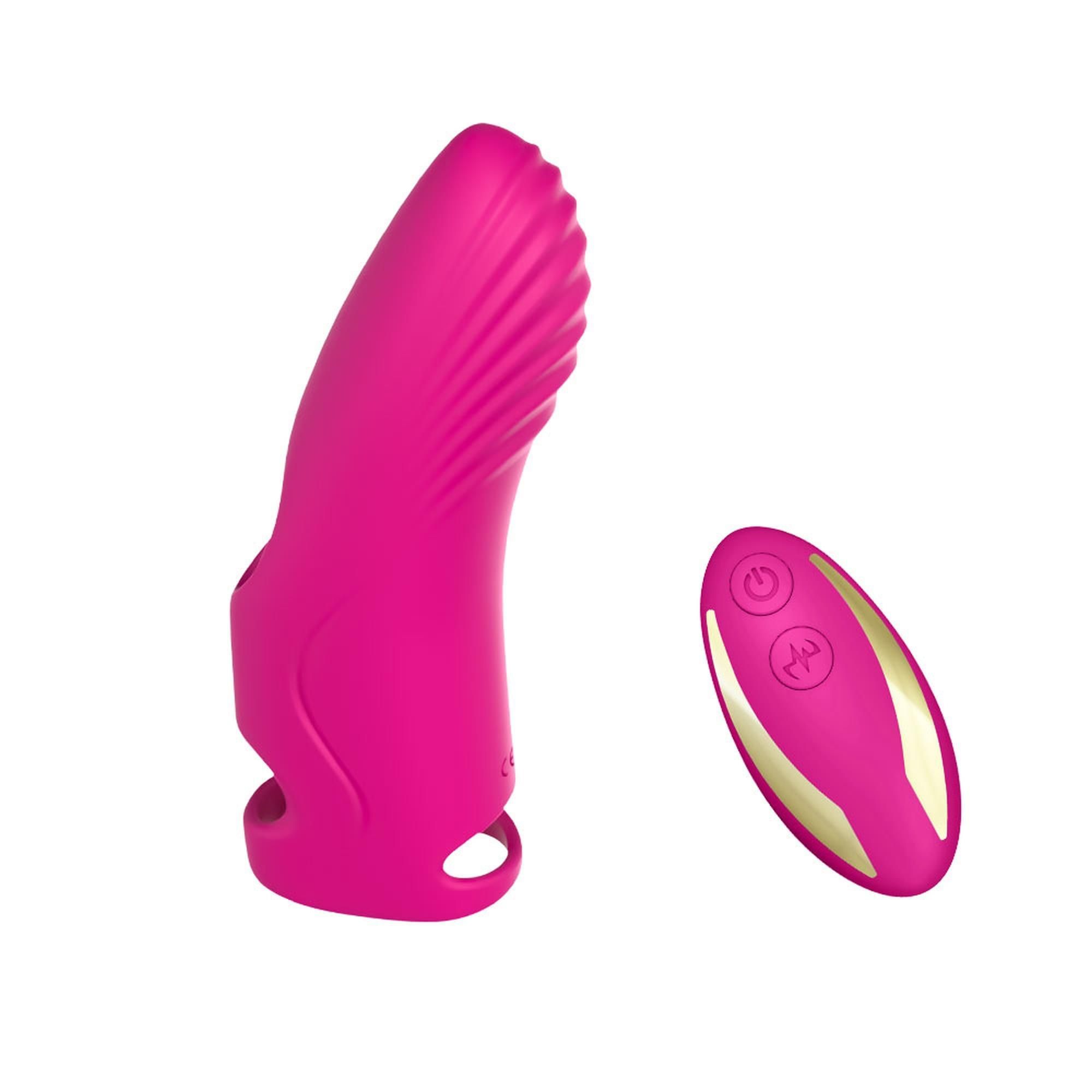 Вибратор на палец B - Series Joy Aurora with remote, 11.8 см (розовый)