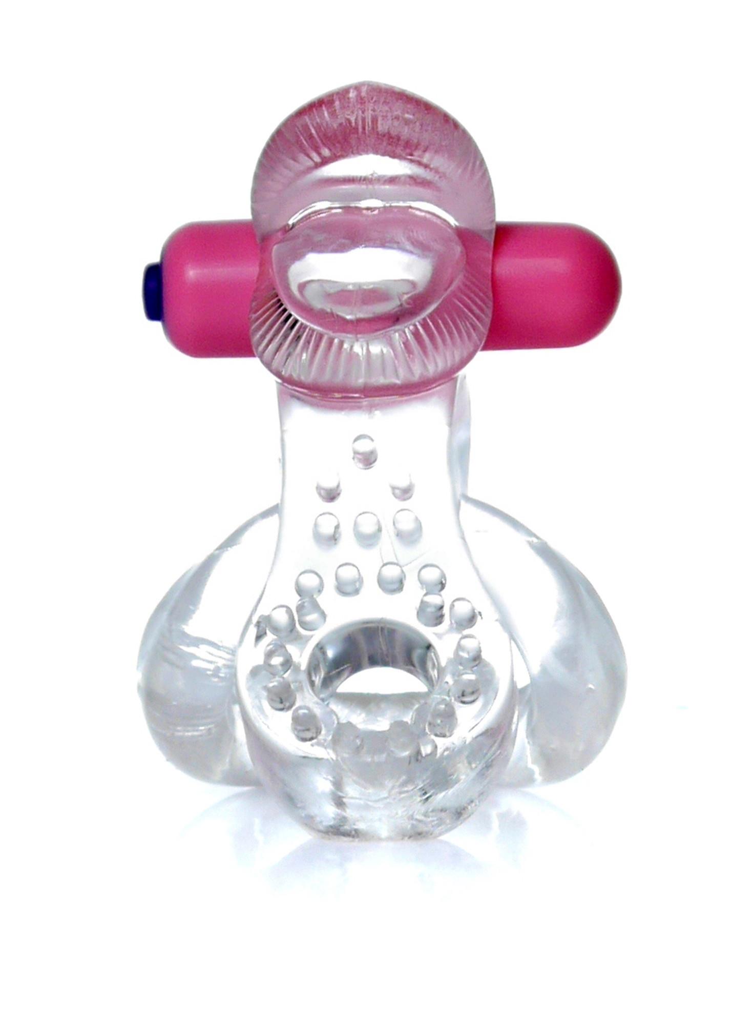 Віброкільце B - Series EasyLove Tongue Vibro CockRing, 9.5 см (прозорий)
