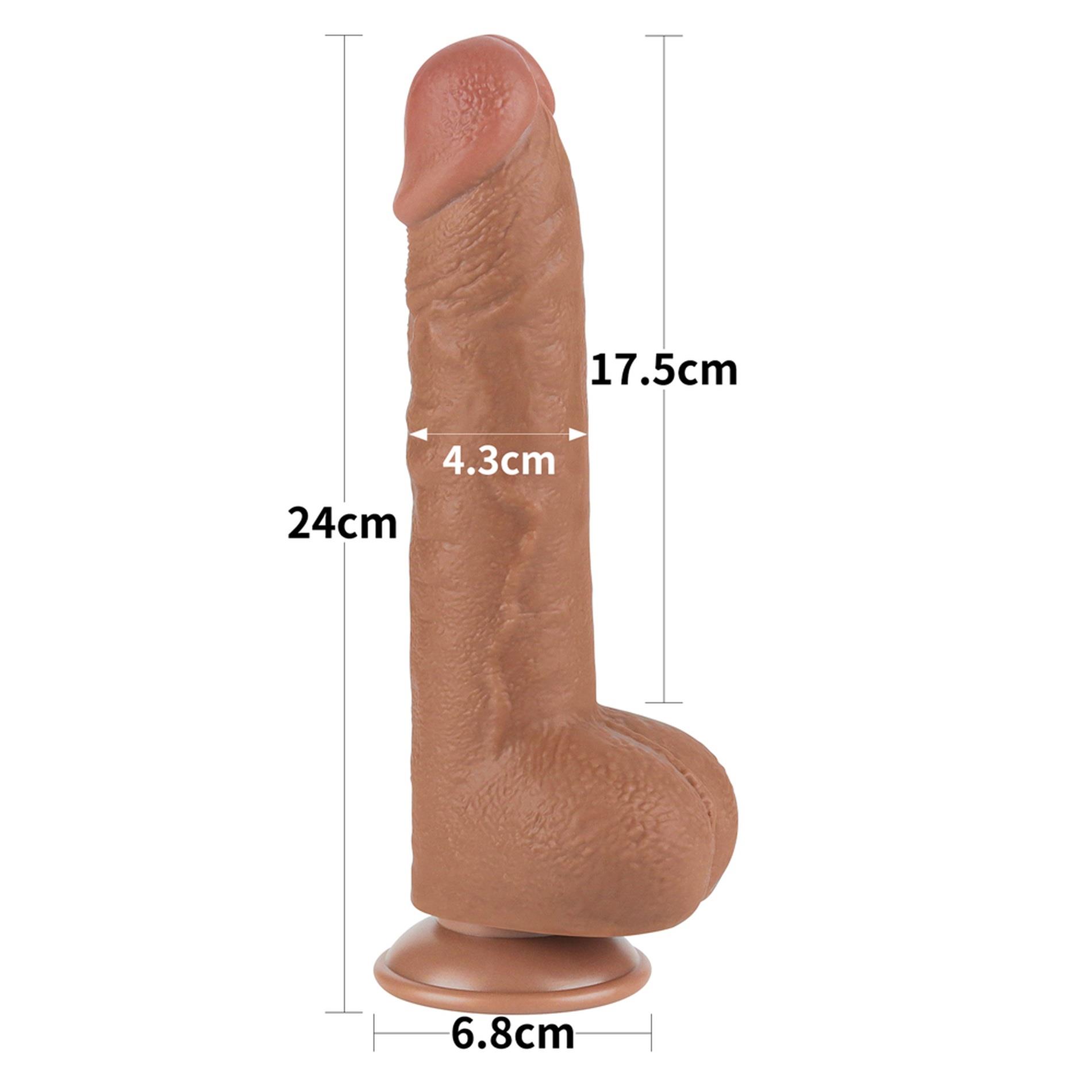 Фаллоимитатор Lovetoy Sliding-Skin Dual Layer Dong 9.5'', 24 см (коричневый)