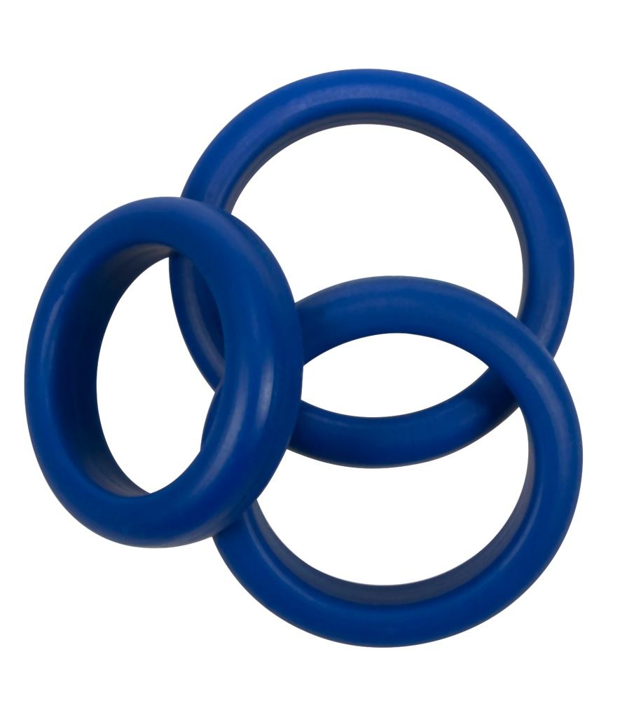 Набор эрекционных колец Blue Mate Cockring Set, 3 шт (синий)