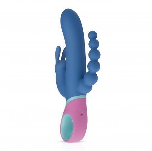 Вібратор кролик PMV20 Vice Double Vibrator, 23 см (синій)