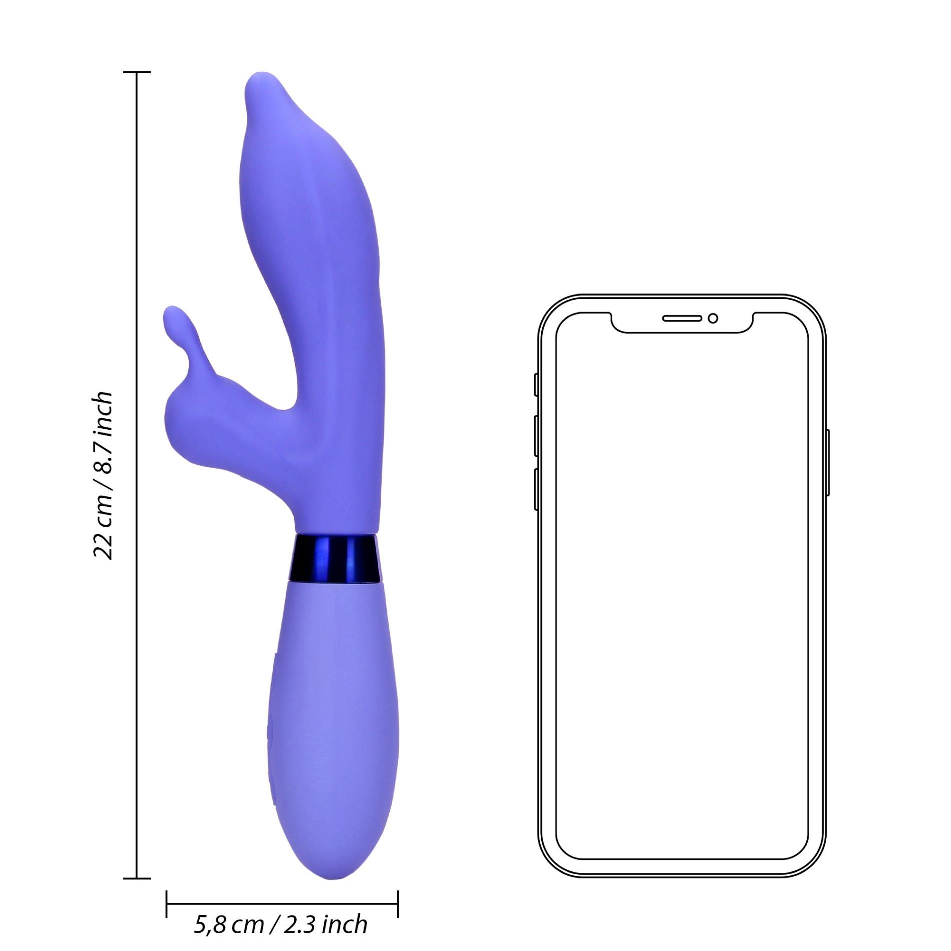 Вибратор-кролик Loveline Pointed, 22 см (фиолетовый)