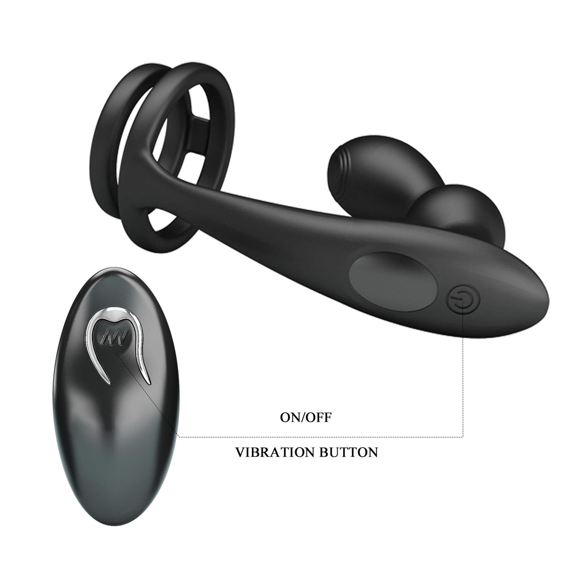 Вібростимулятор простати MR Play Remote Control, 13.5 см (чорний)