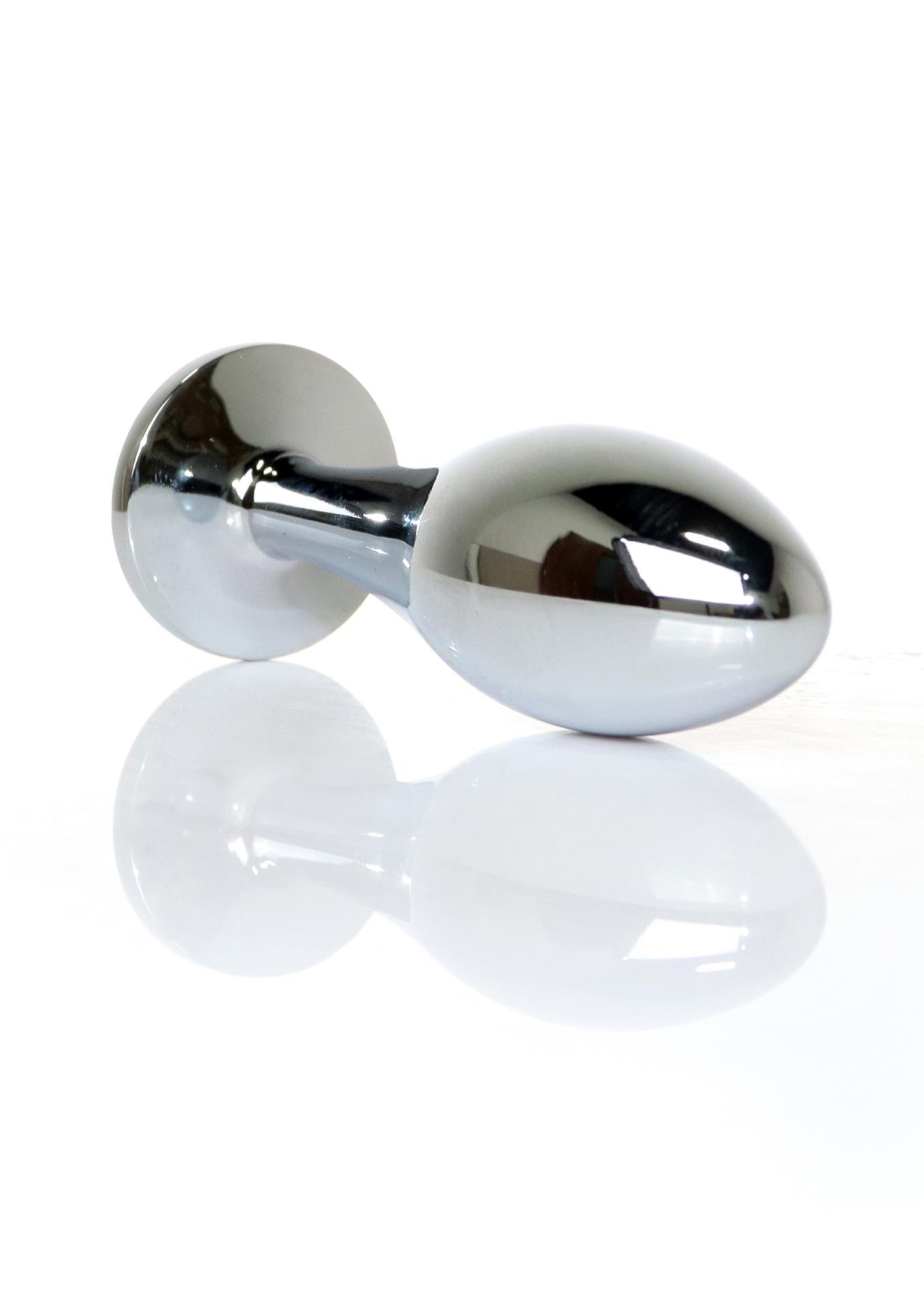 Korek analny Jewellery Silver Plug Clear L, 10.5 cm (niebieski)