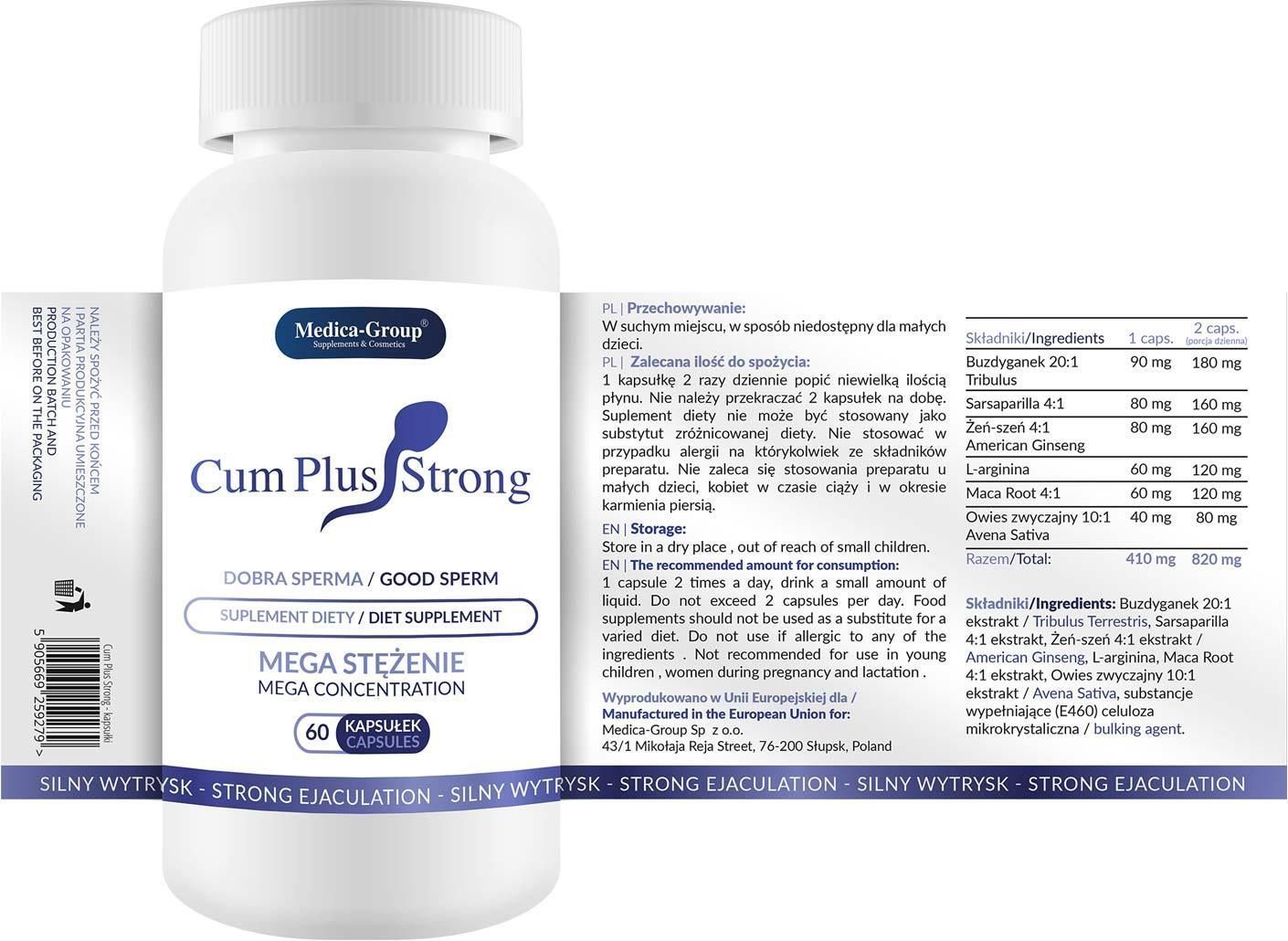 Таблетки для чоловіків Medica-Group Cum Plus Strong, 60 шт.