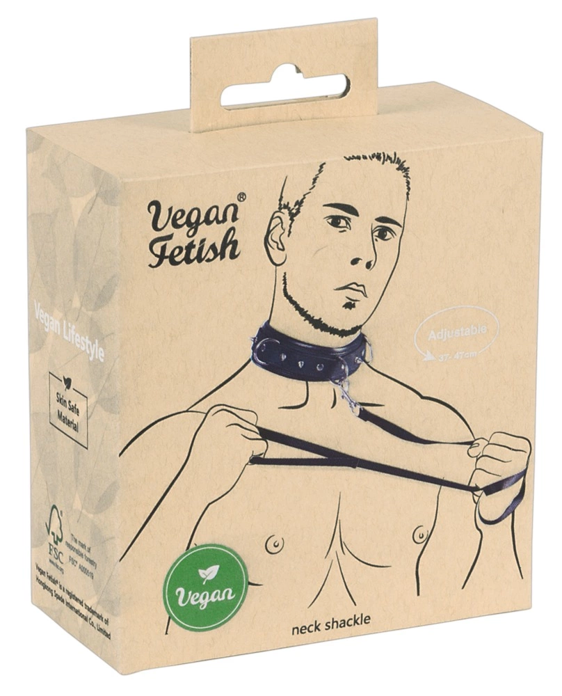 Нашийник з повідцем Vegan Fetish Collar Vegan (чорний)