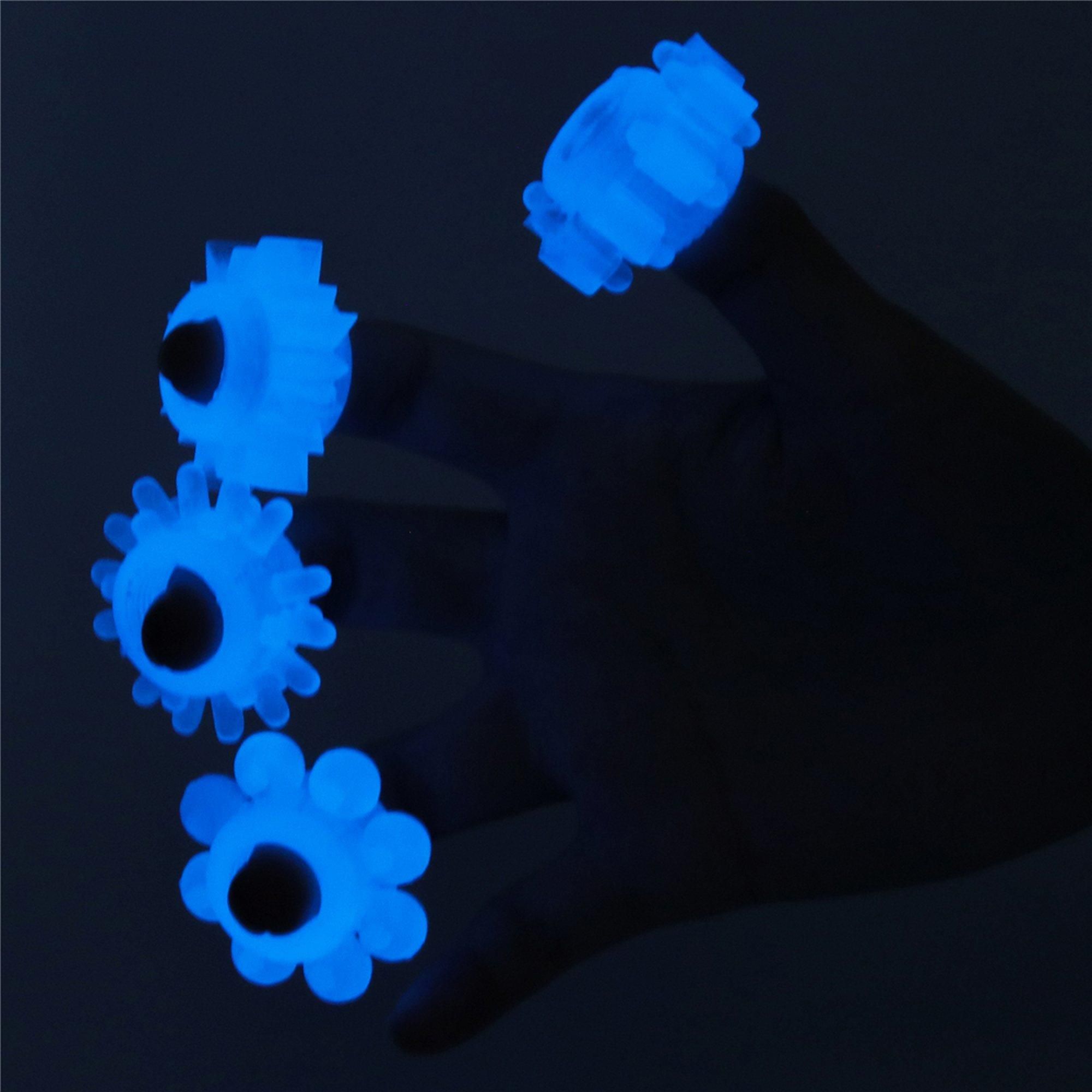 Набор эрекционных колец Lumino Play Penis Ring, 4 шт (голубой)