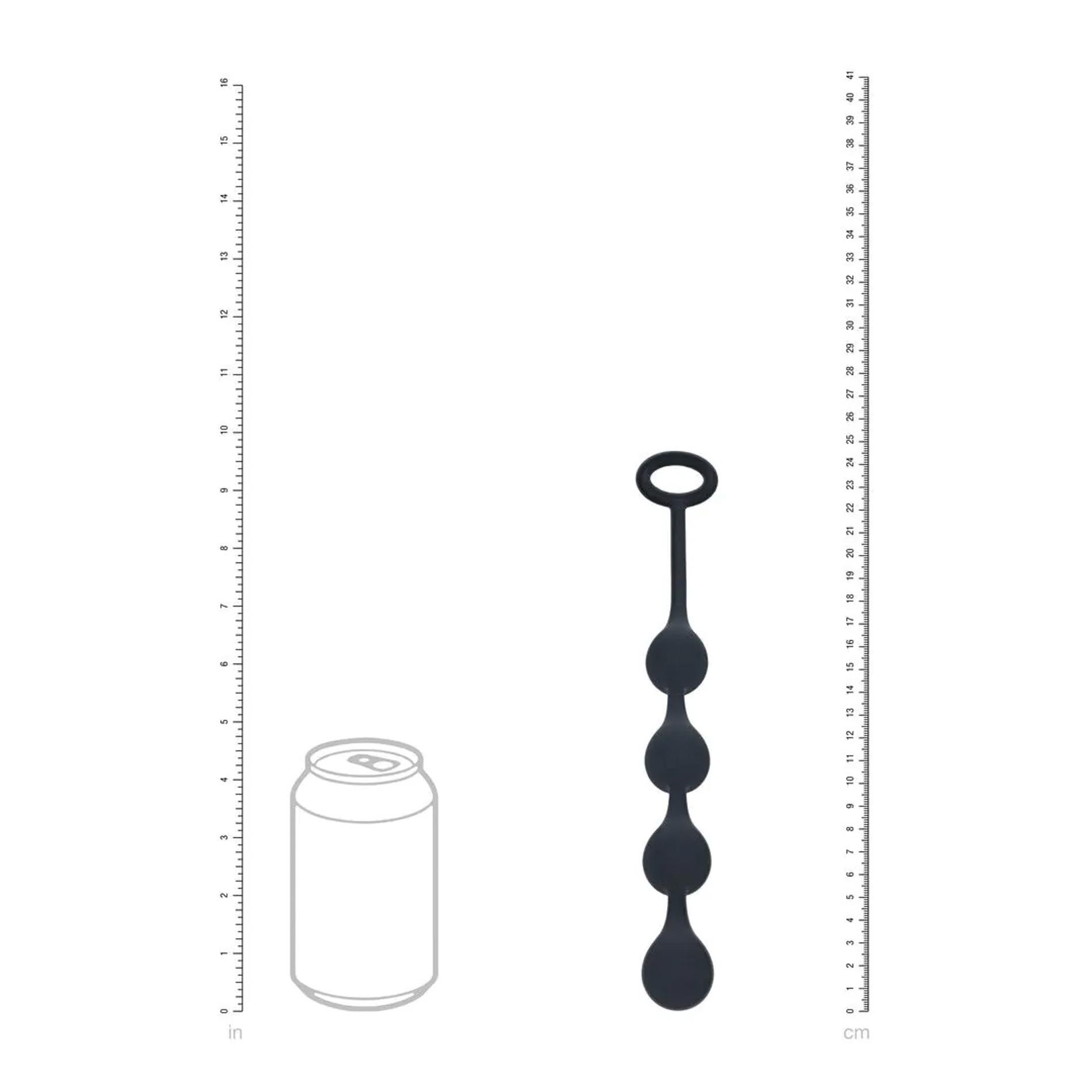 Анальные шарики Levelz by Shots Waterdrop Silicone Anal Balls S, 24.6 см (черный)
