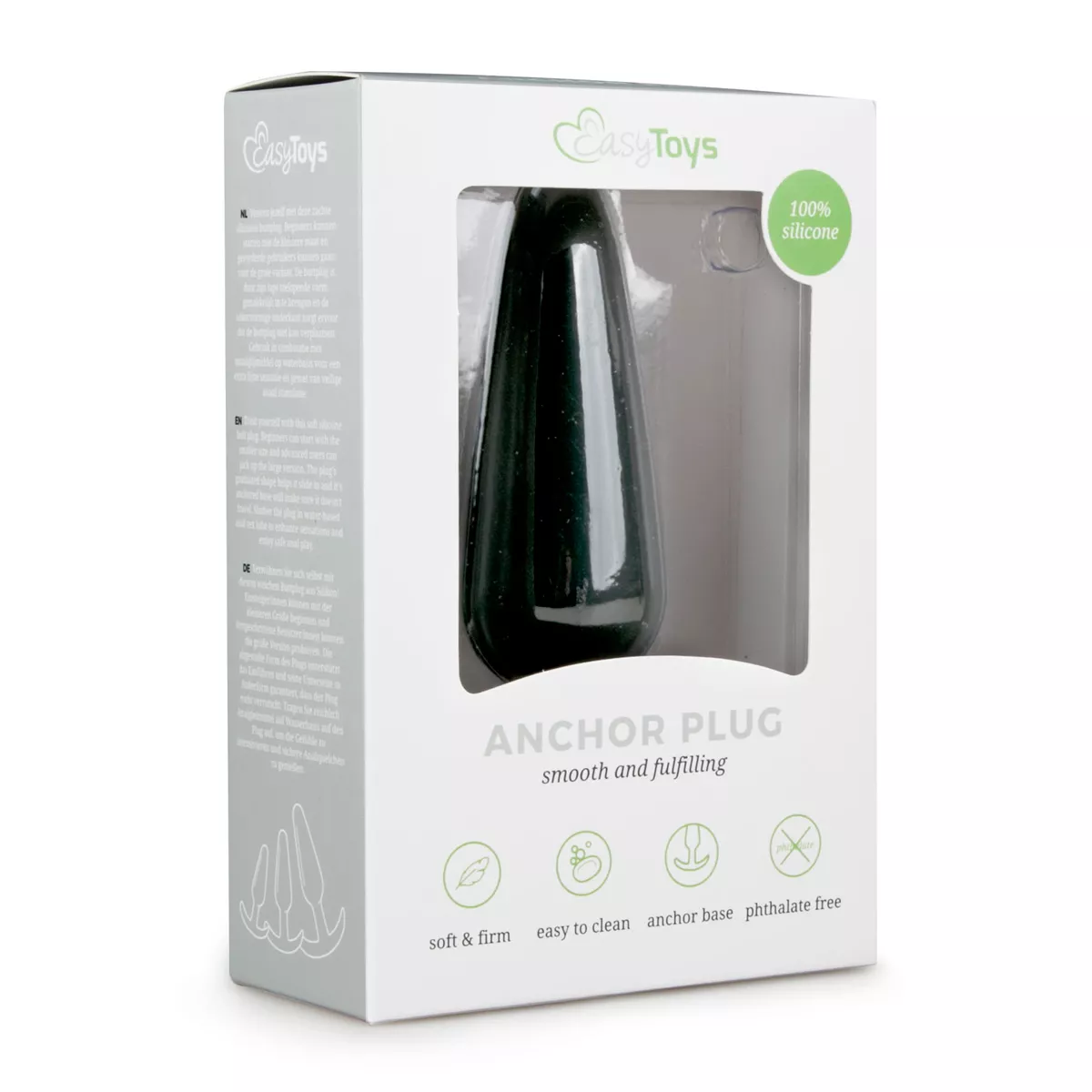 Korek analny EasyToys Anal Collection Buttplug L, 12.5 cm (czarny)