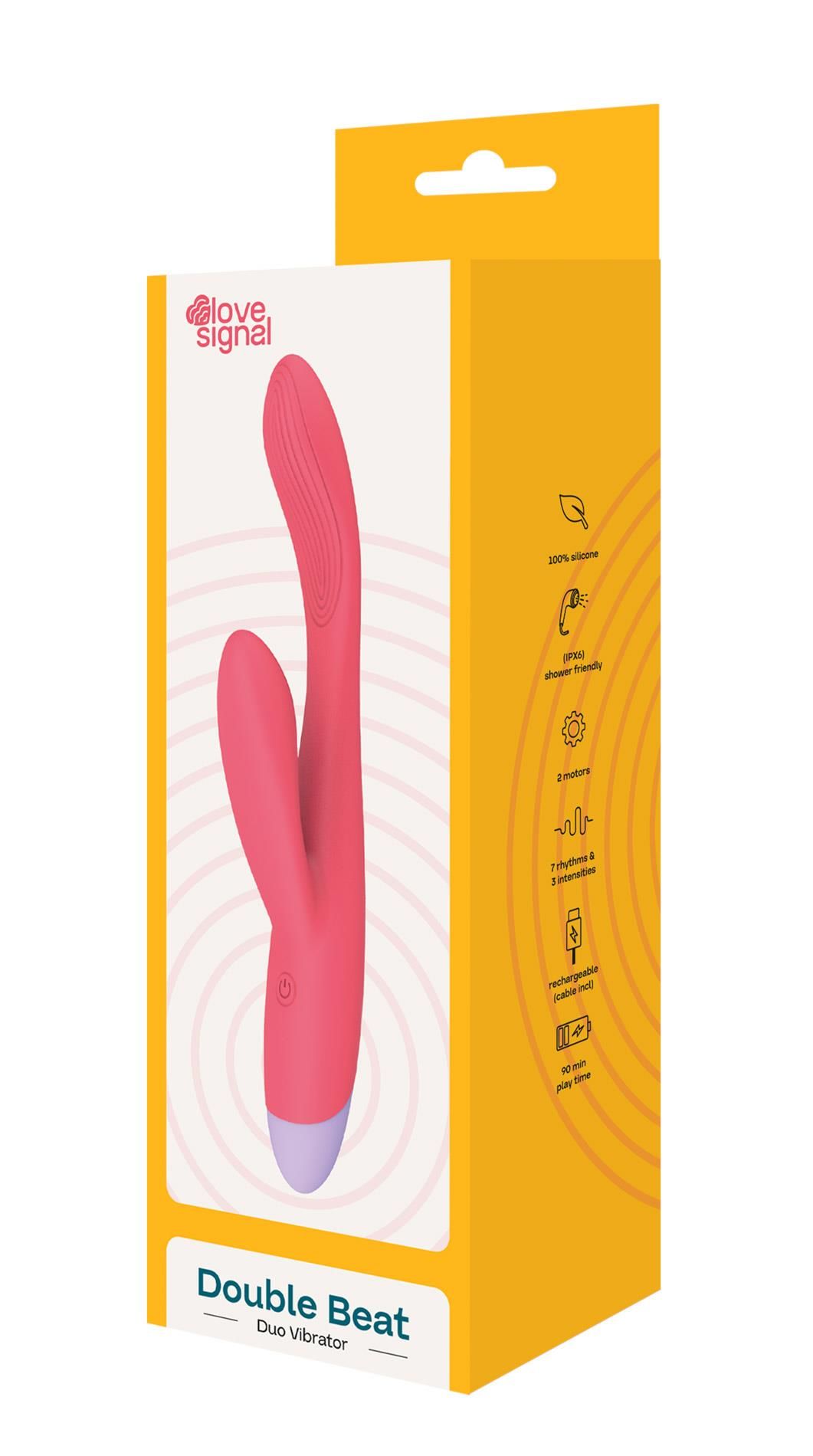 Вибратор-кролик Dream Toys Double Beat, 19 см (красный)