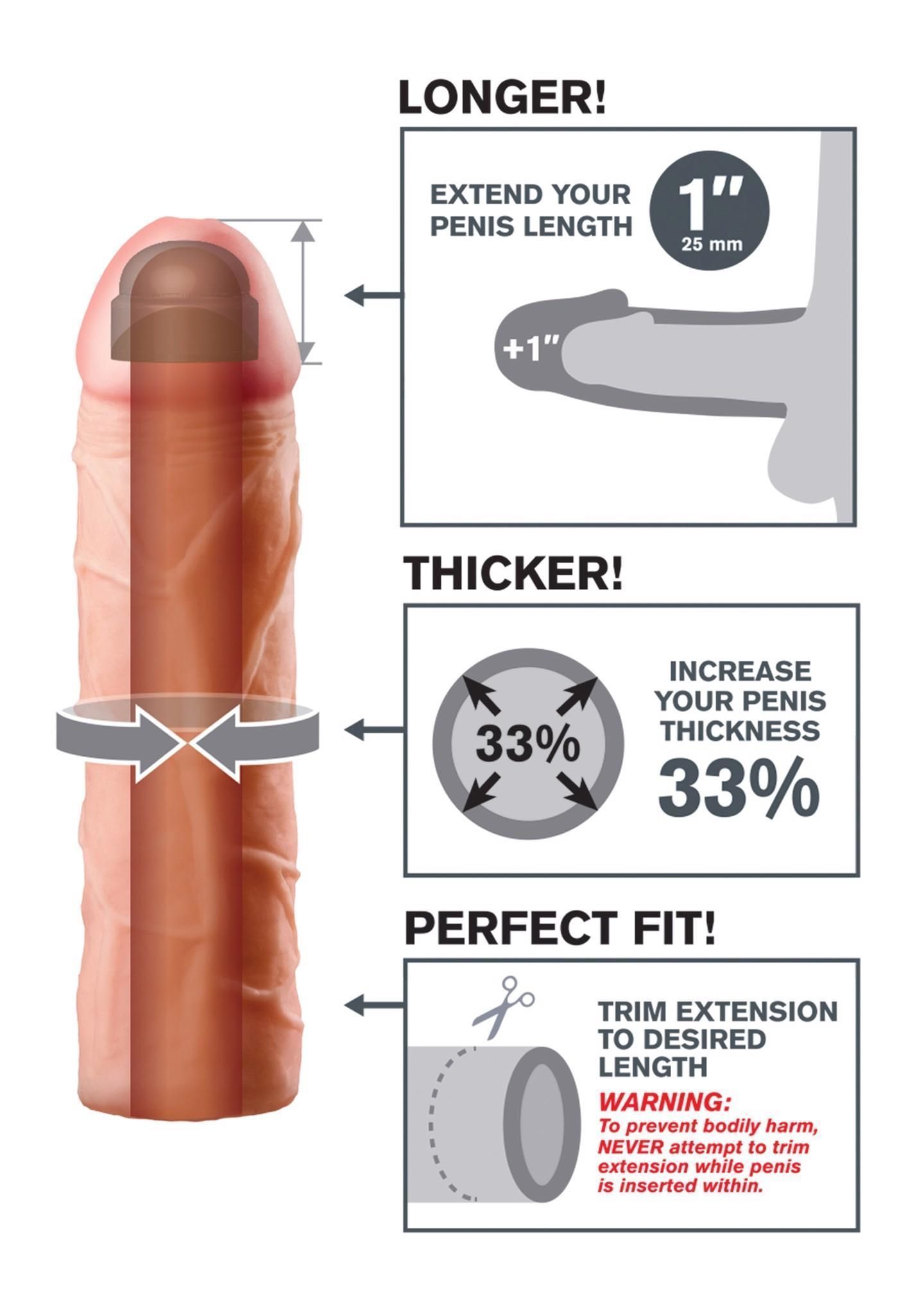 Насадка для пениса Perfect Extension Flesh, 17,5 см (телесный)
