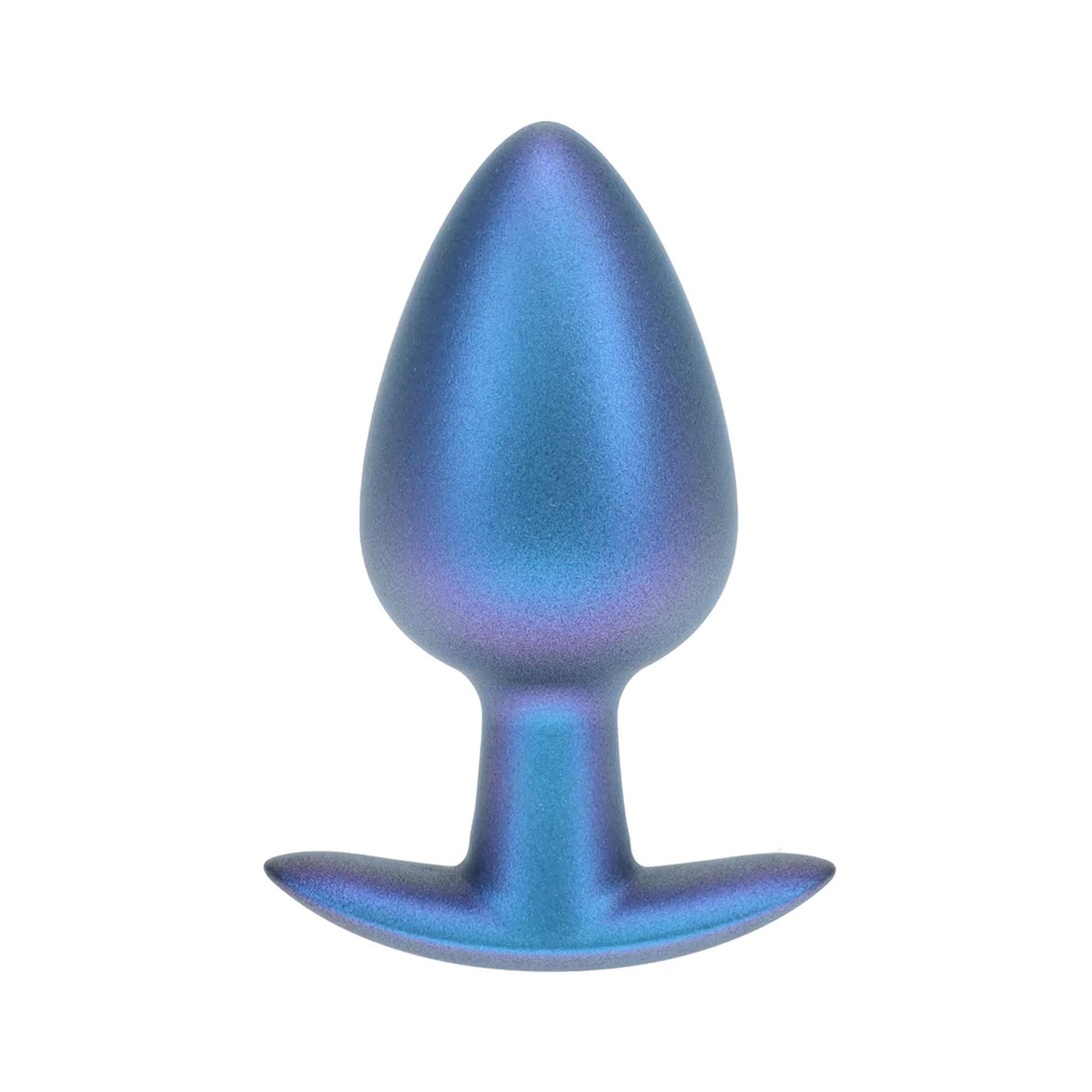 Korek analny Ouch! Smooth Anal Plug Metallic L, 8.9 cm (niebieski)