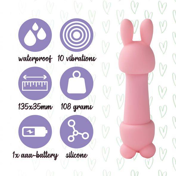 Мини-вибратор FeelzToys Mister Bunny, 13,5 см (розовый)