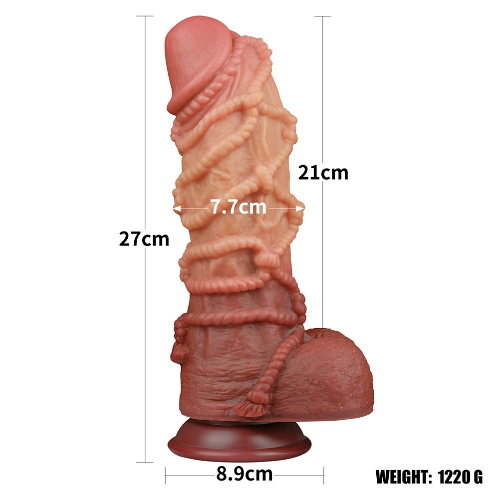 Фаллоимитатор Dual-Layered Silicone Nature Cock 10.5'', 27 см (коричневый)