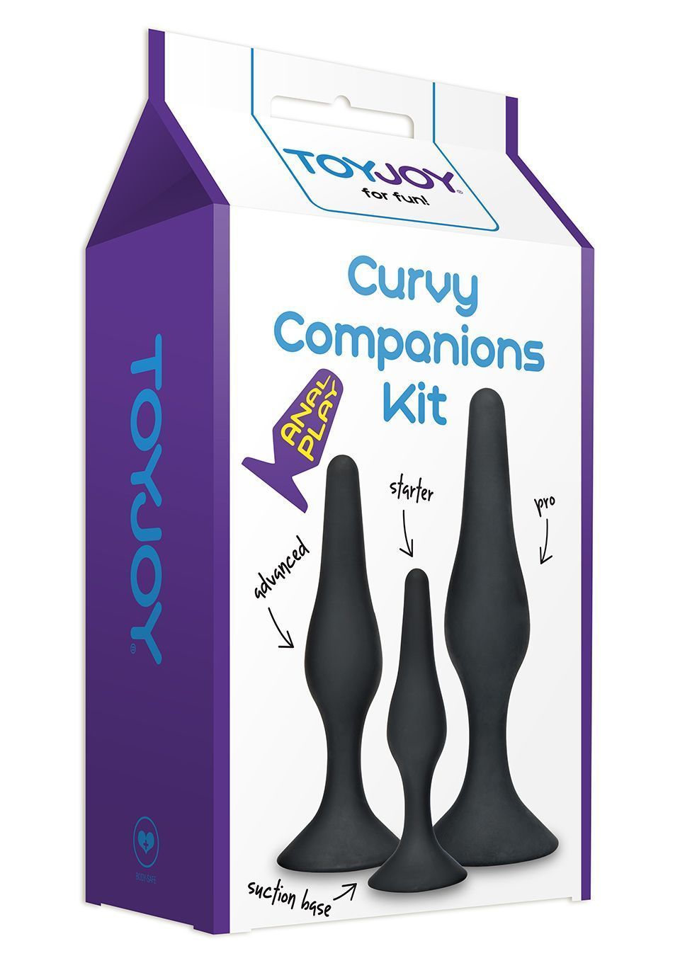 Zestaw korków analnych TOYJOY Curvy Companions Kit, 3 szt (czarny)