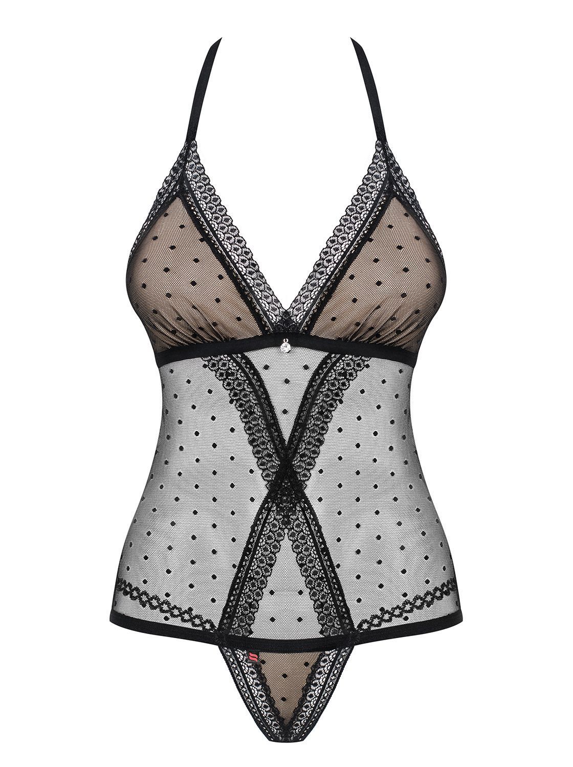 Боди Obsessive 876-TED-1, L/XL (черный)