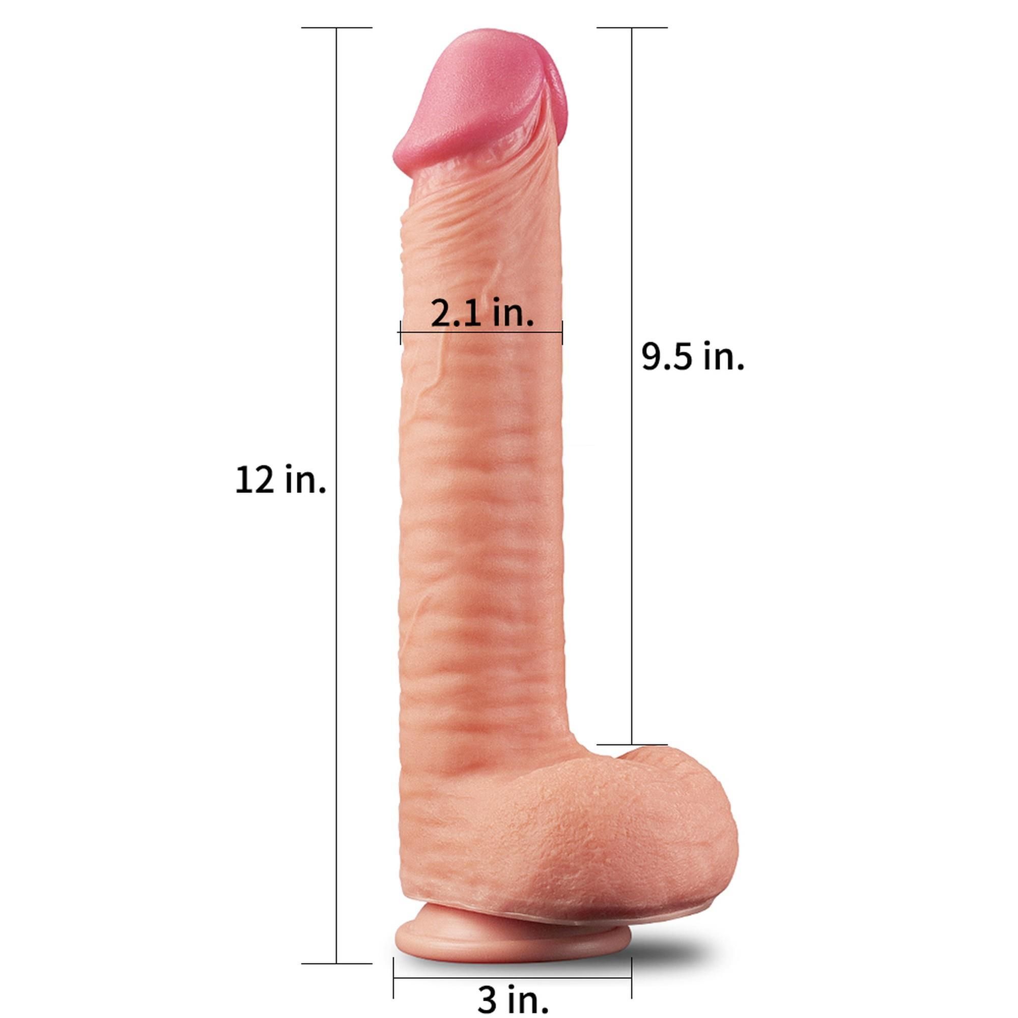 Dildo Dual Layer Platinum, 30,5 cm (w kolorze cielistym)