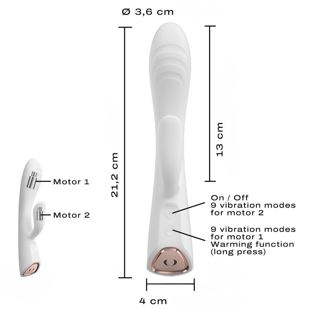Wibrator królik Dorcel Flexi Rabbit, 21,2 cm (biały)
