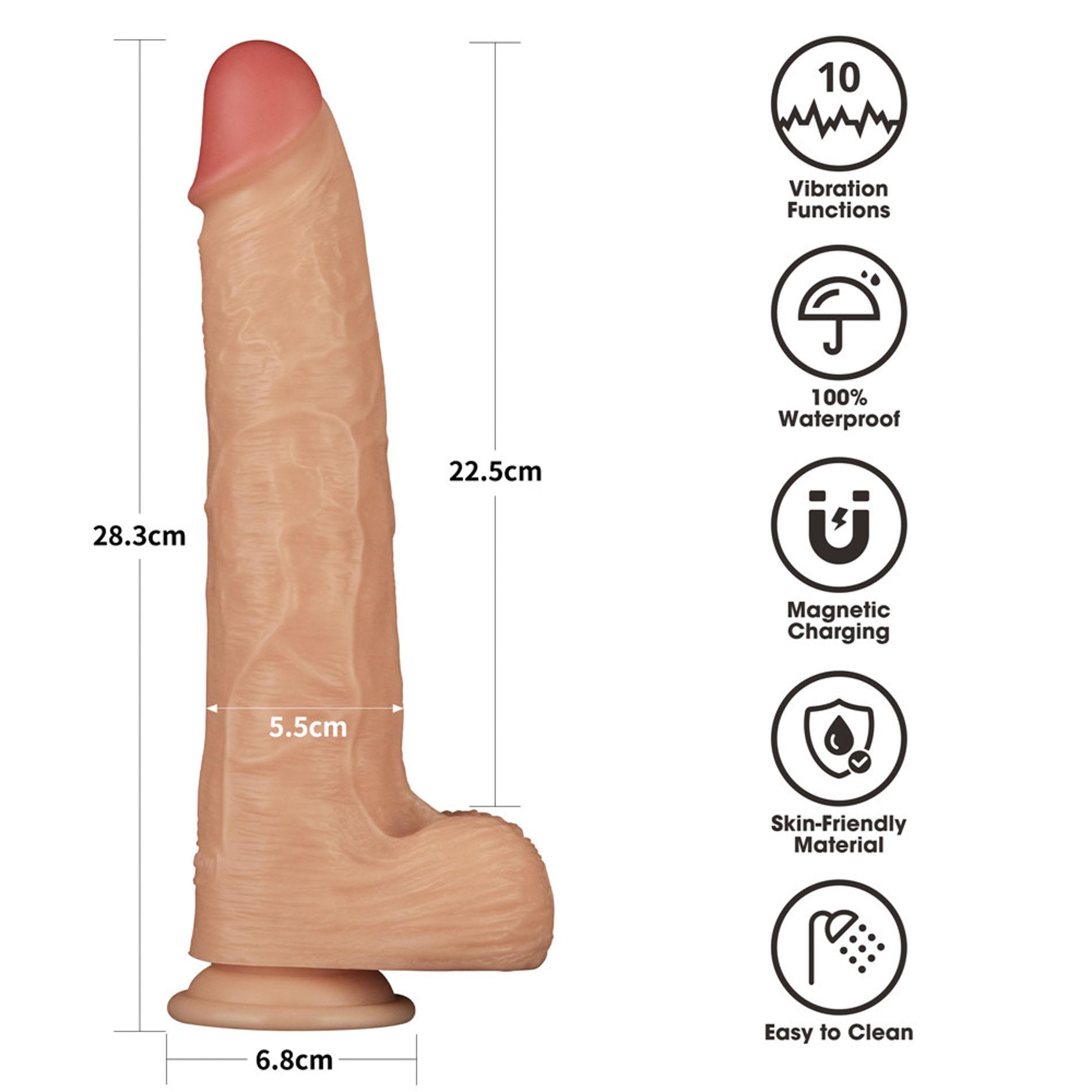 Вибратор Lovetoy Power Basics Cock 11'', 28.3 см (телесный)