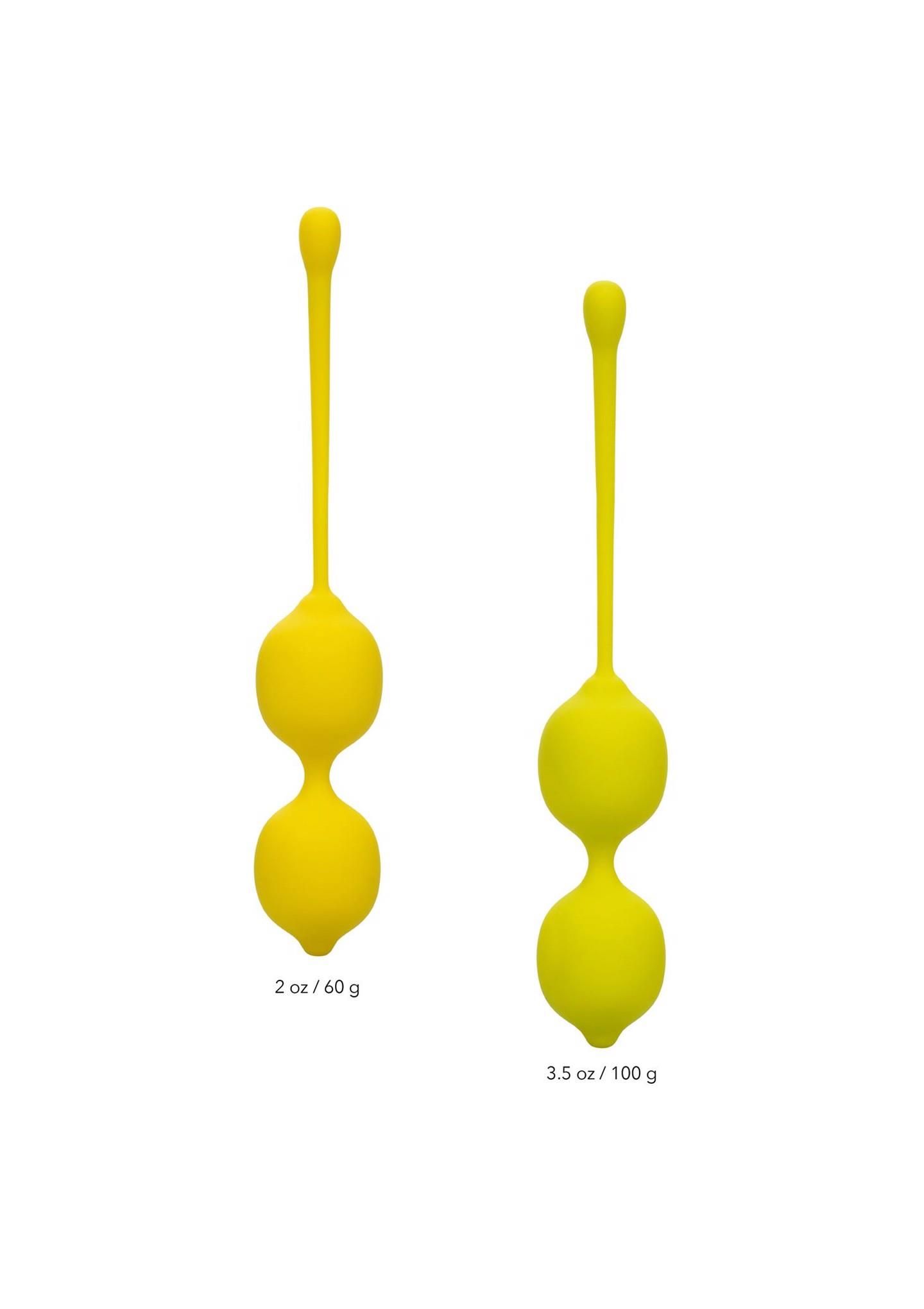 Вагинальные шарики CalExotics Kegel Training Set Lemon, 19 см (желтый)
