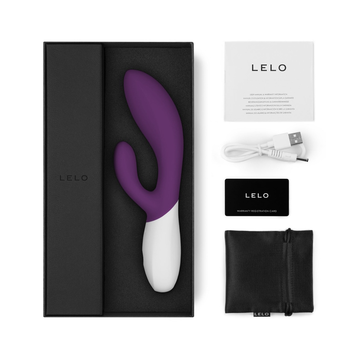 Вибратор-кролик Lelo Ina Wave 2, 20 см (фиолетовый)