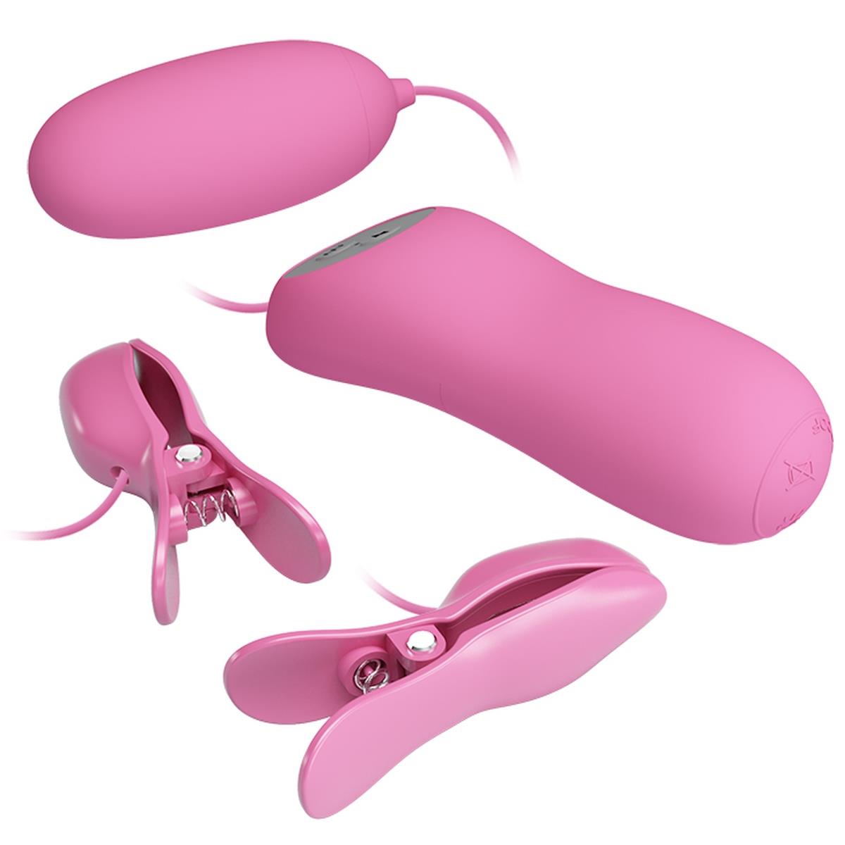 Набор секс игрушек Pretty Love Electric Shock & Vibro-Bullets, 3 шт (розовый)