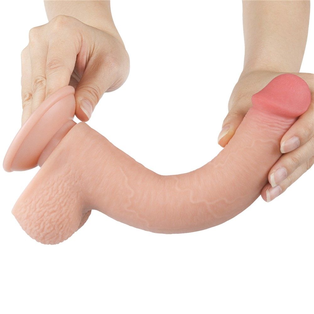 Фаллоимитатор LoveToy Sliding-Skin Dual Layer Dong, 22 см (телесный)