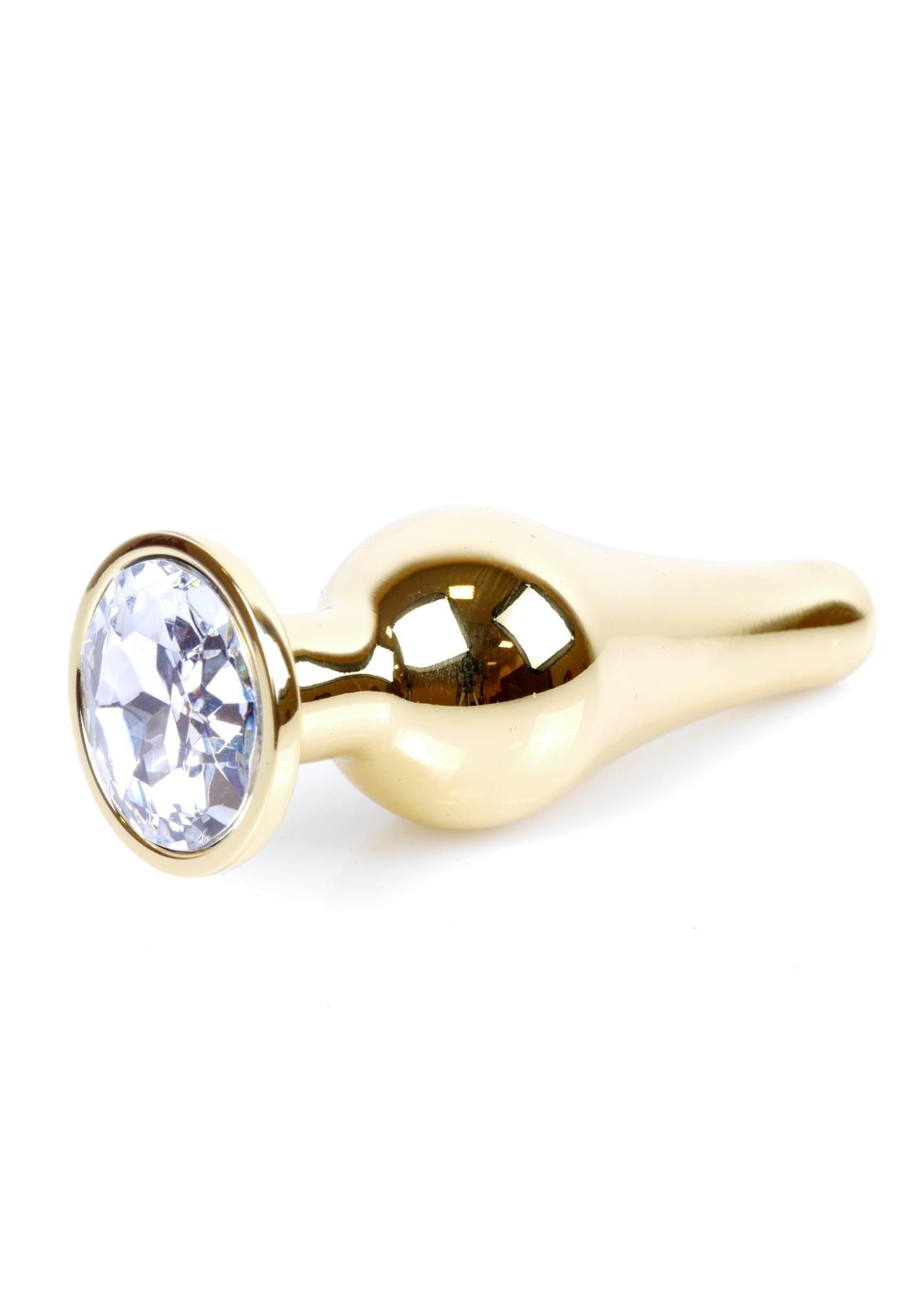 Korek analny B - seria HeavyFun Gold, 9.5 cm (przezroczysty)
