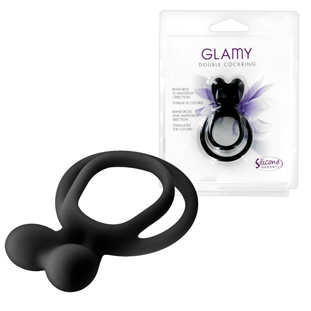 Эрекционное кольцо Glamy Double Cockring, 6,3 см (черный)