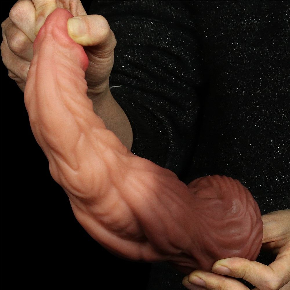 Фаллоимитатор Dual-Layered Silicone 9.5" Nature Cock, 24.5 см (коричневый)
