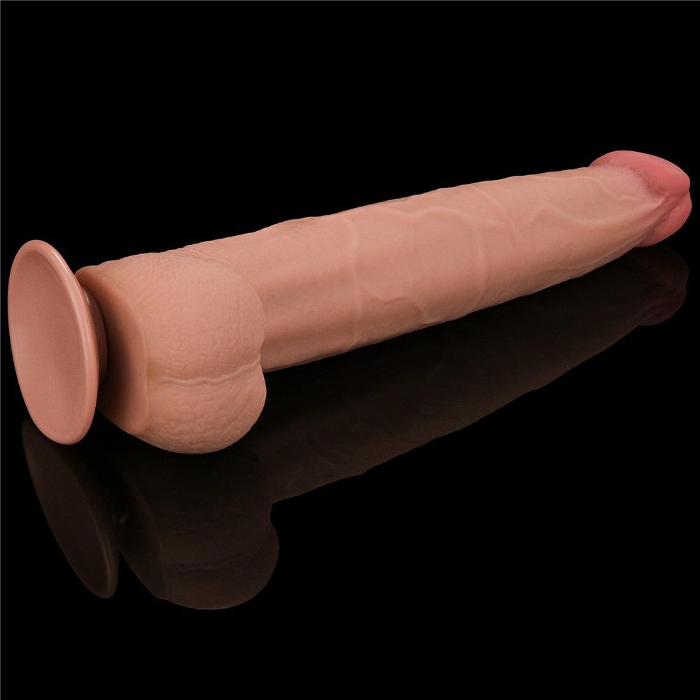 Фаллоимитатор LoveToy Sliding-Skin Dual Layer Dong King Sized, 34 см (телесный)