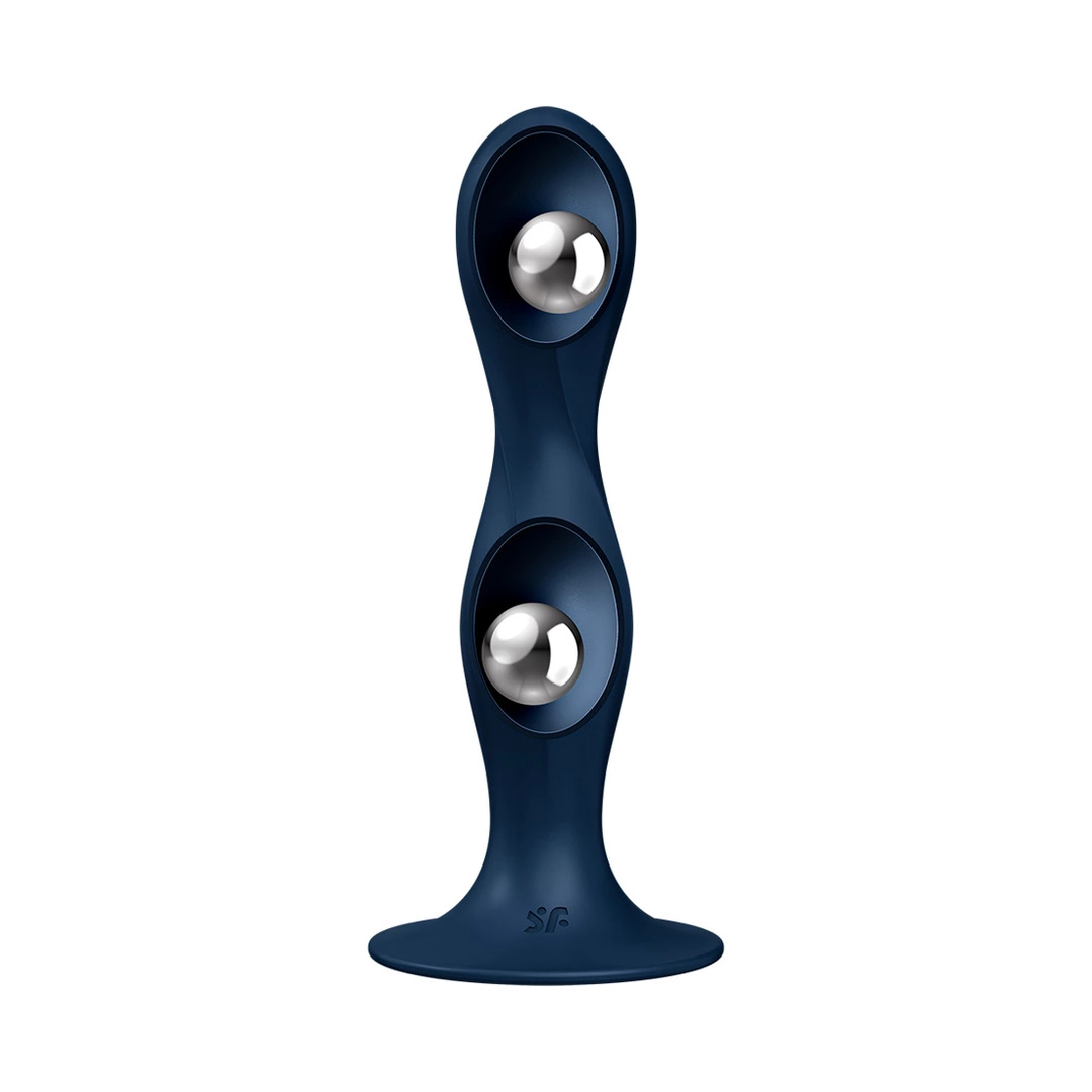 Фаллоимитатор Satisfyer Double Ball-R, 17.7 см (синий)