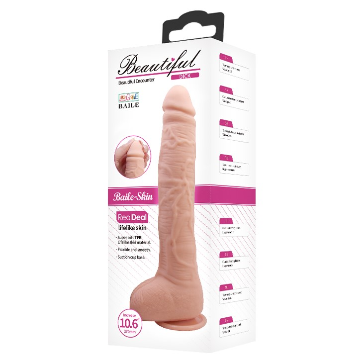 Фалоімітатор Beautiful Encounter Dick Real, 27 см (тілесний)