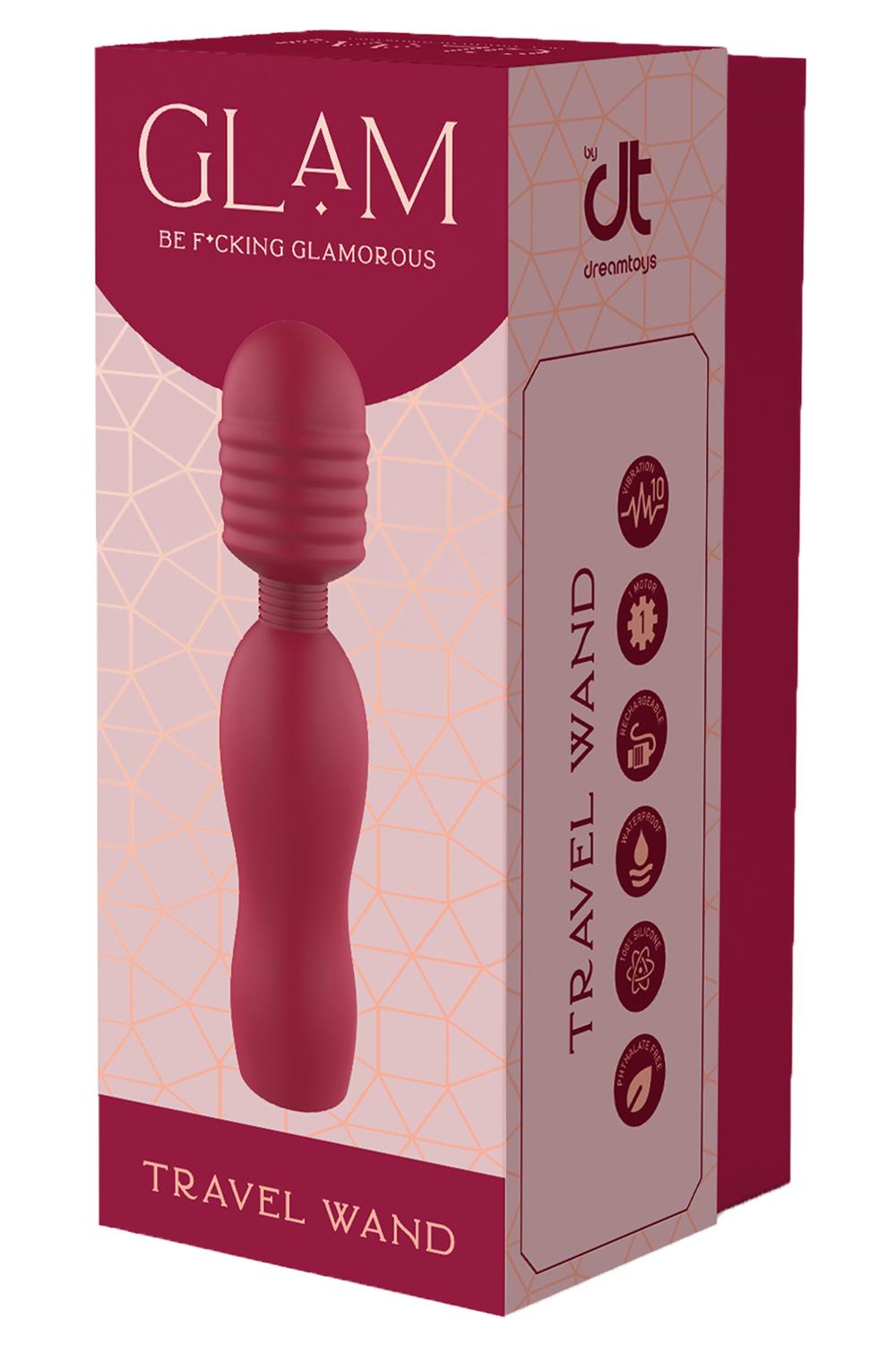 Вибратор Glam Travel Wand, 14.5 см (розовый)