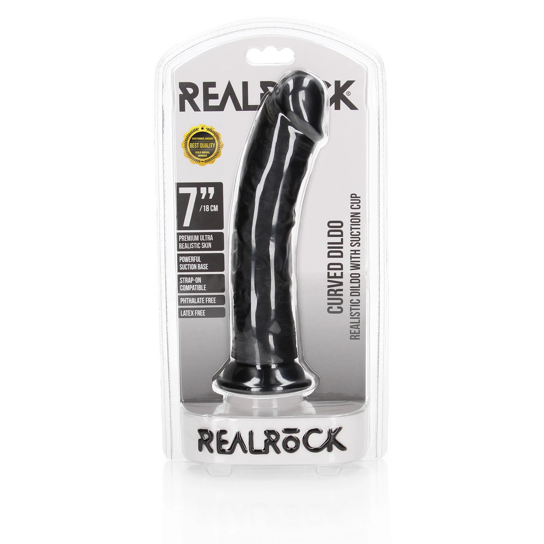 Фаллоимитатор RealRock Realistic 7", 18 см (черный)
