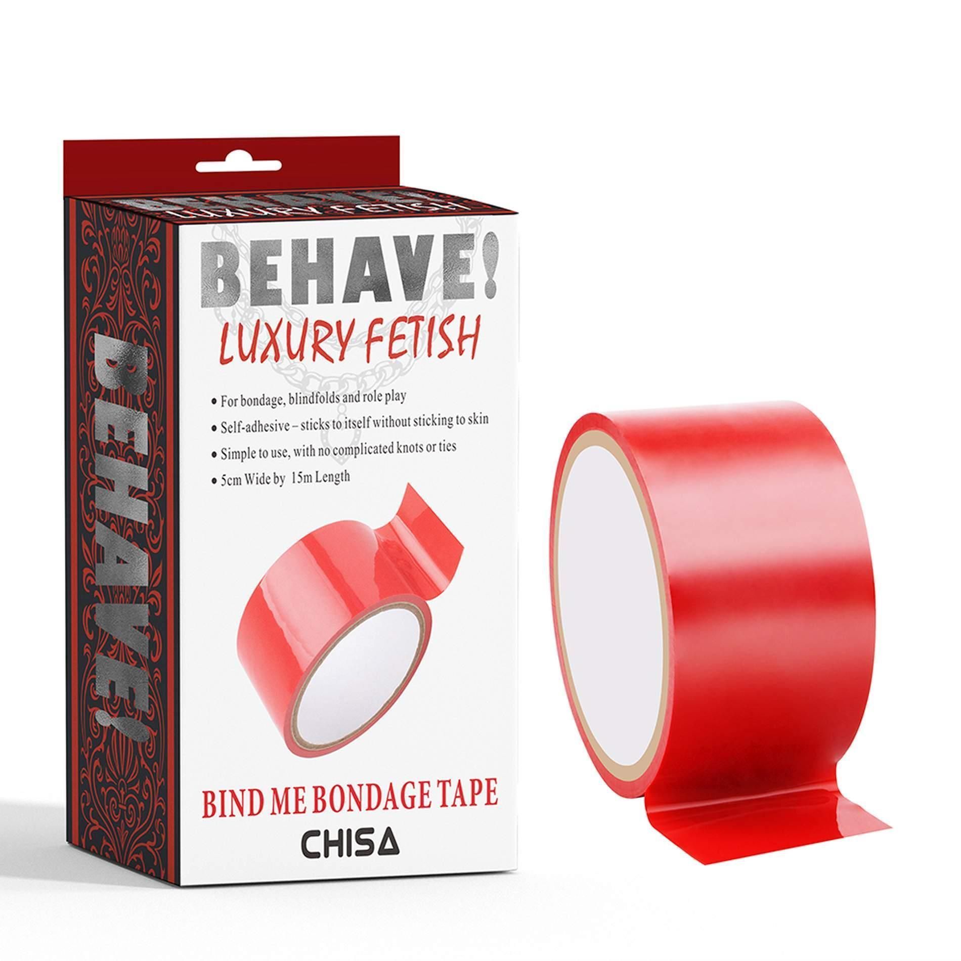 Бондажна стрічка Behave Luxury Fetish Bind Me Bondage Tape, 15 м (червоний)