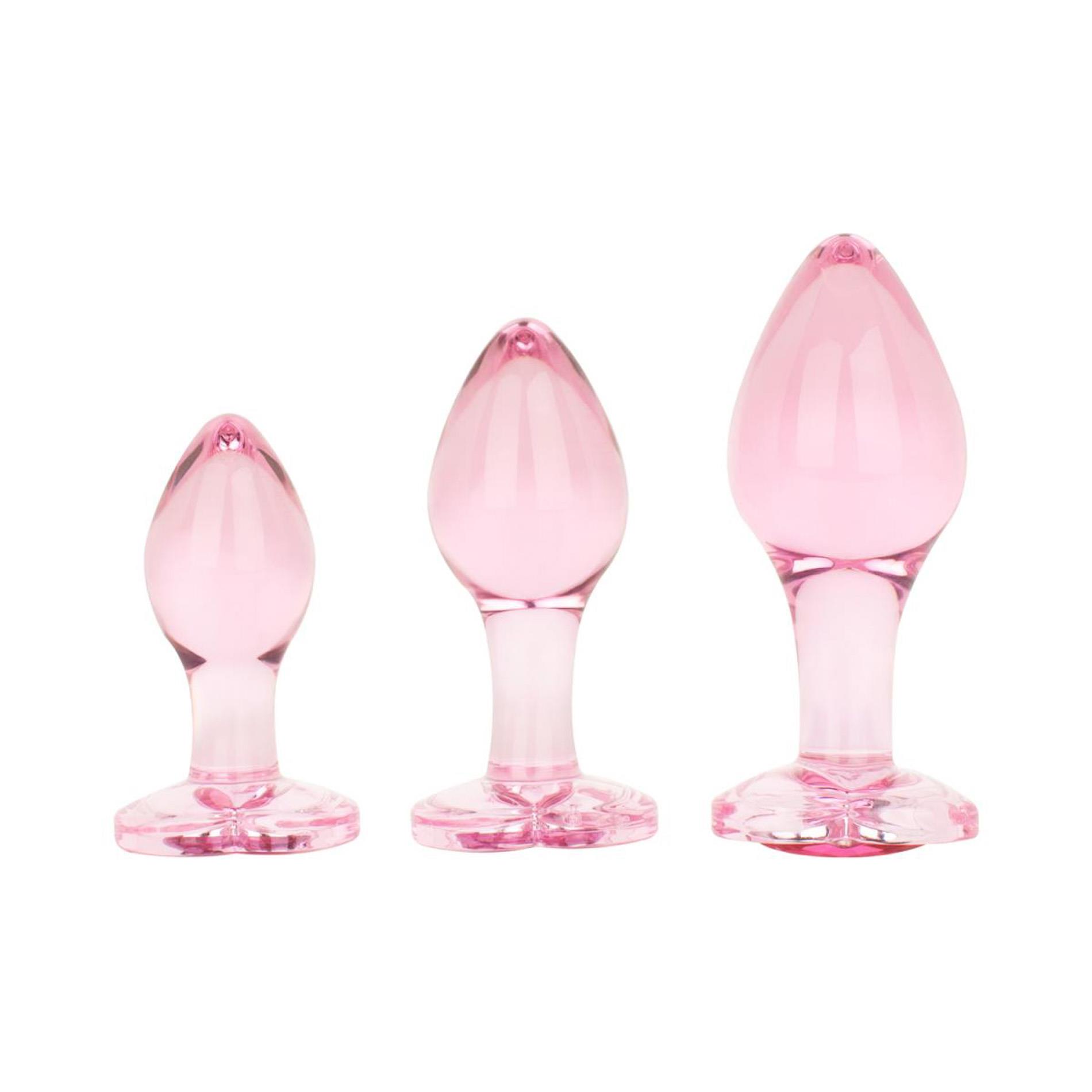 Korek analny EasyToys Anal Plug Glass M, 8,3 cm (różowy)