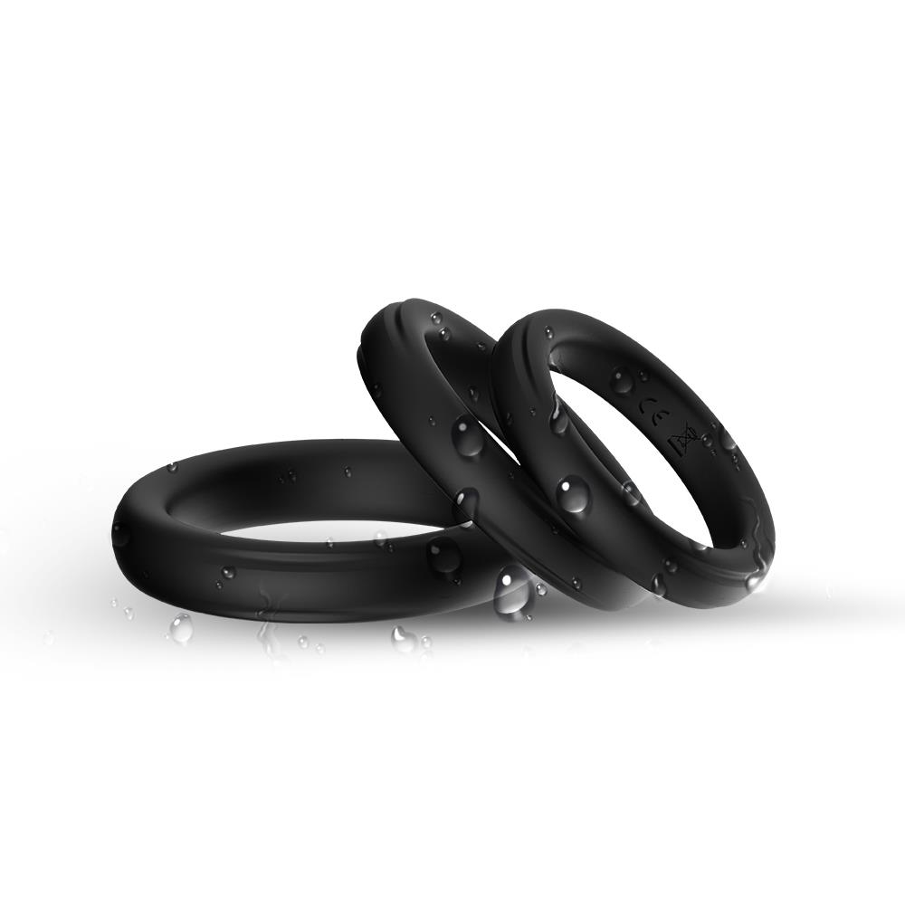 Ерекційне кільце B - Series Joy Triple black, 3 шт (чорний)