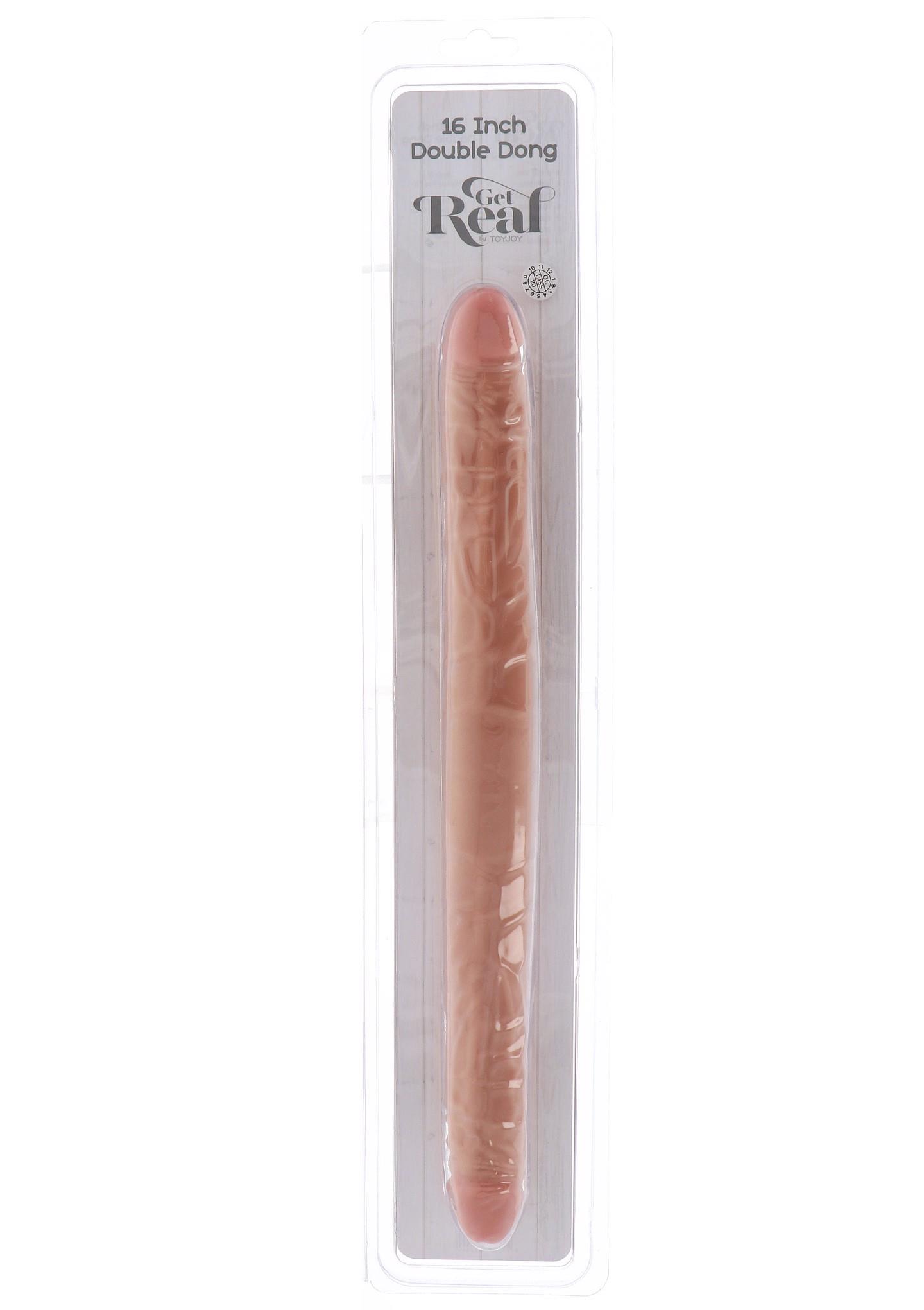Двухсторонний фаллоимитатор Get Real Double Dong 16 inch, 40 см (телесный)