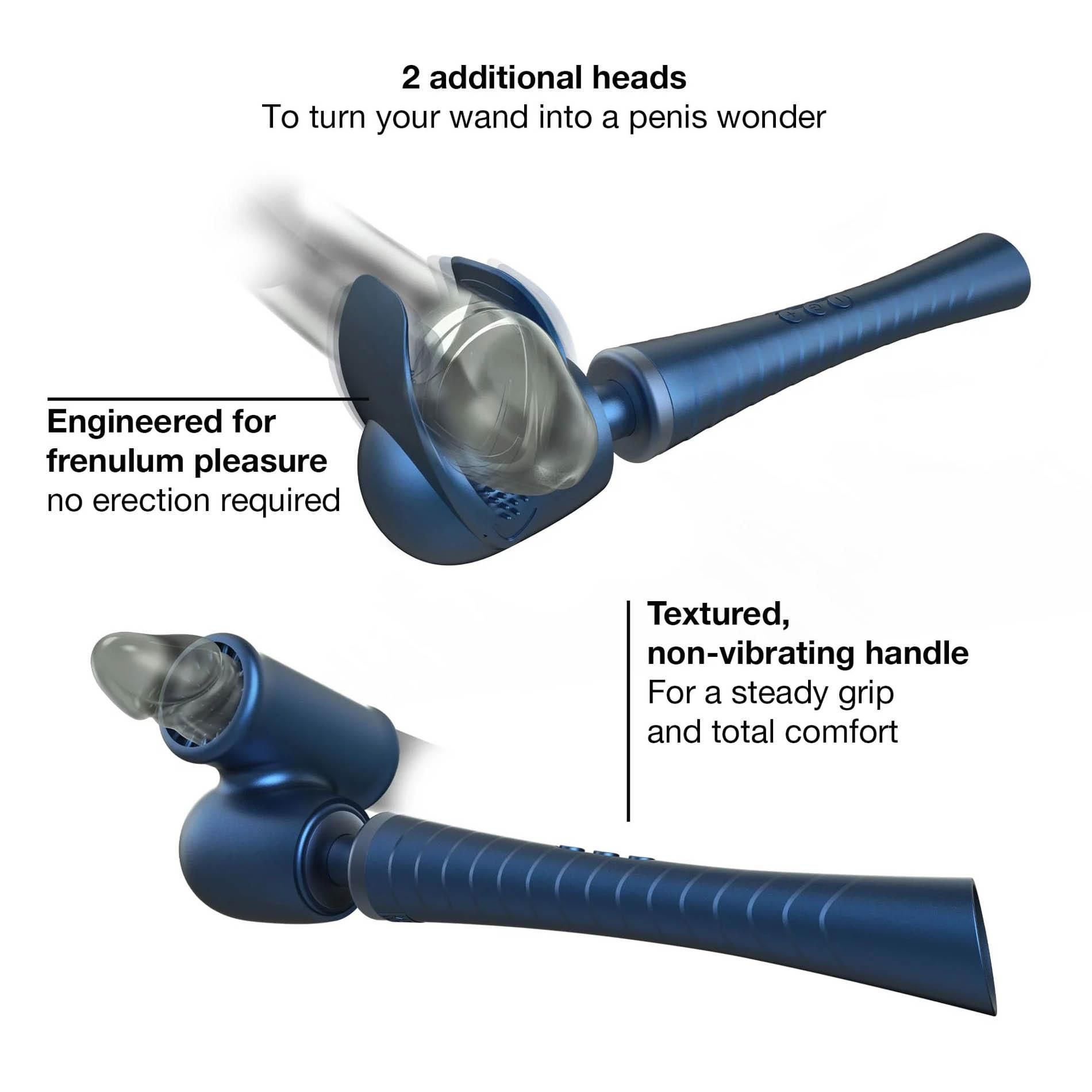 Вибромассажер Dorcel Man.wand Edgy, 30 см (синий)