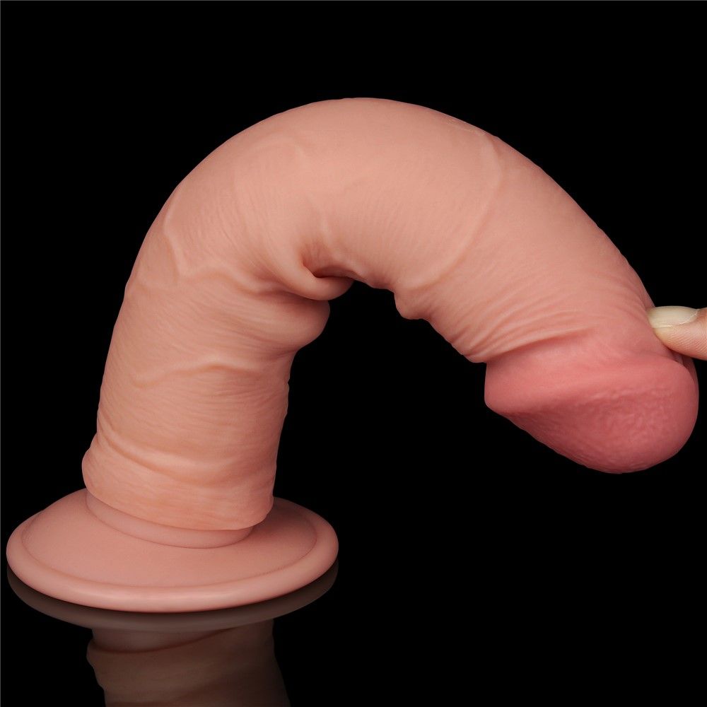 Фаллоимитатор Lovetoy Sliding Skin Dual Layer Dong 8", 20 см (телесный)