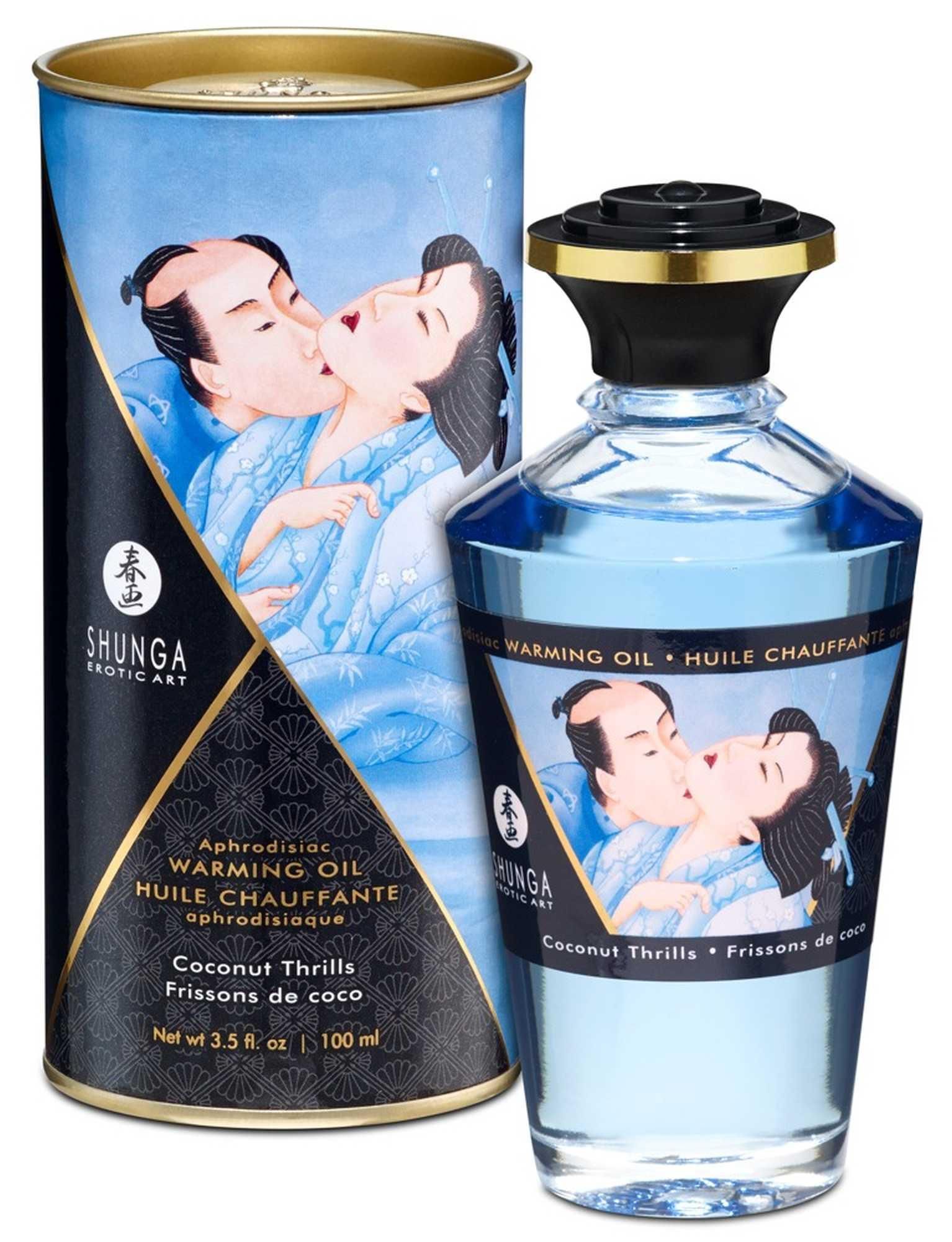 Согревающее массажное масло Shunga Aphrodisiac кокос, 100 мл