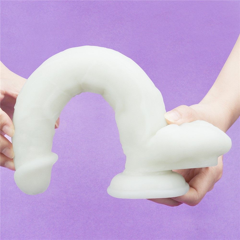 Неоновый фаллоимитатор LoveToy Lumino Play, 26,9 см (голубой)