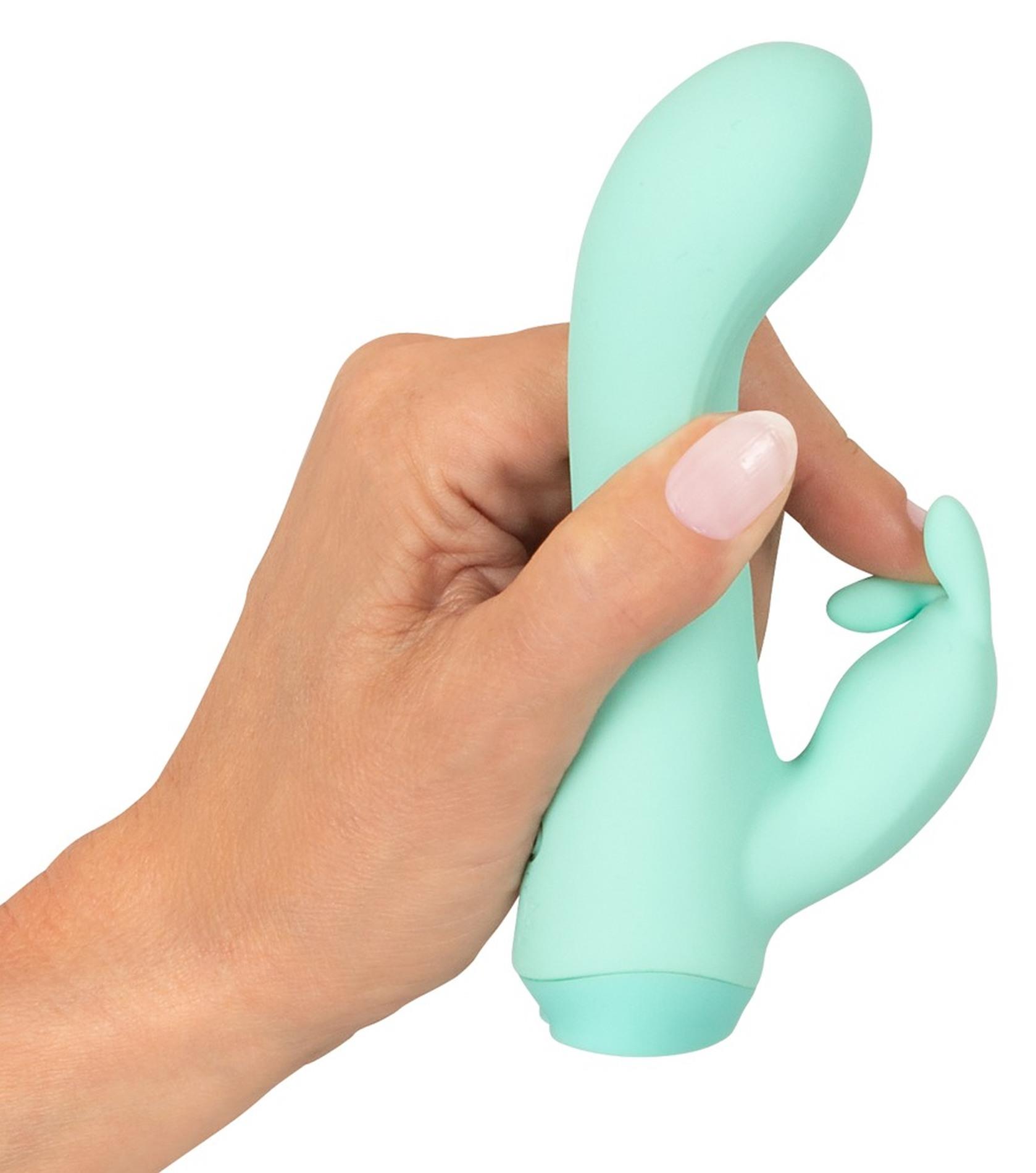 Вибратор-кролик Cuties Mini, 13,6 см (бирюзовый)