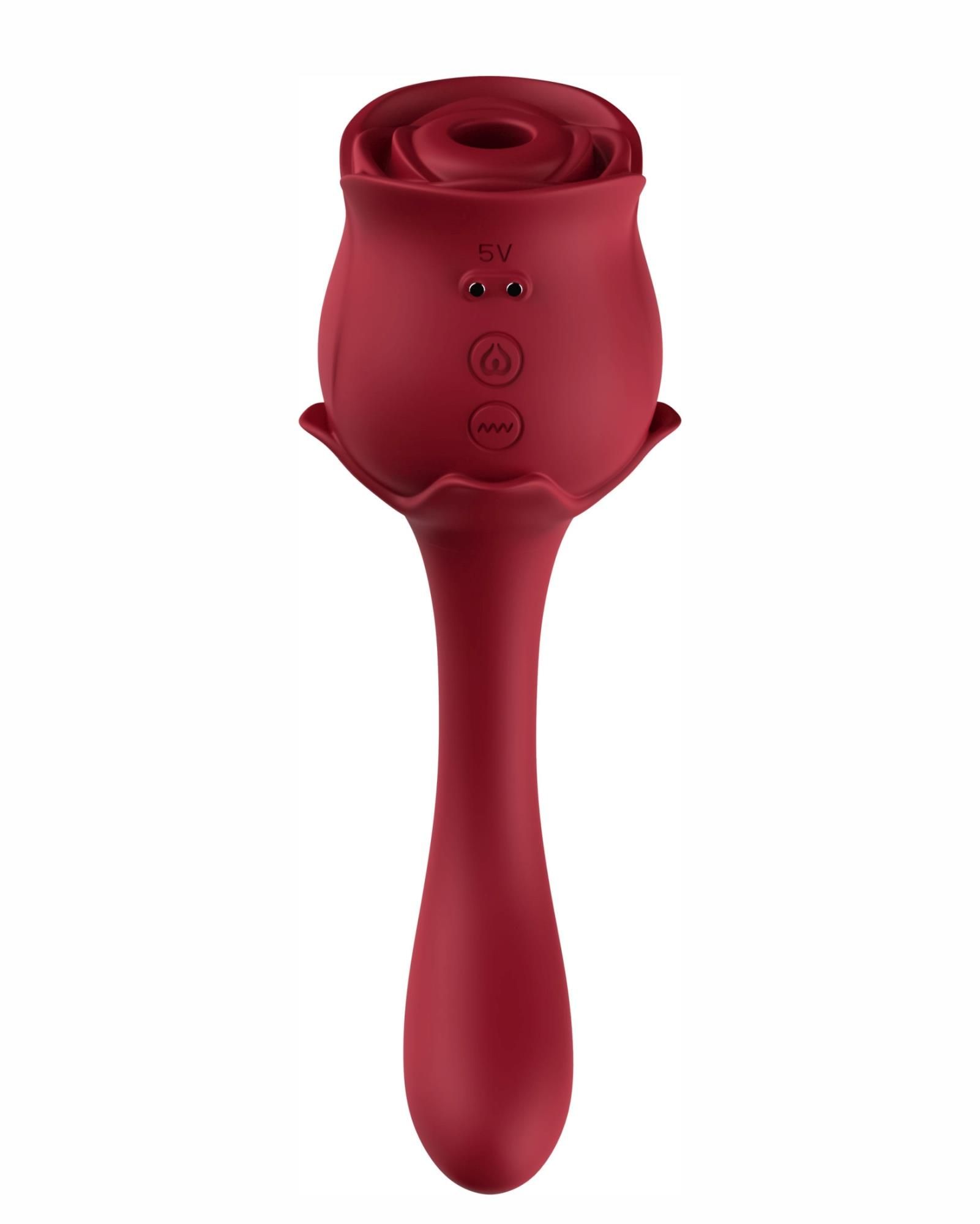 Вакуумний стимулятор клітора з вібрацією Boss Series Rose (бордовий)