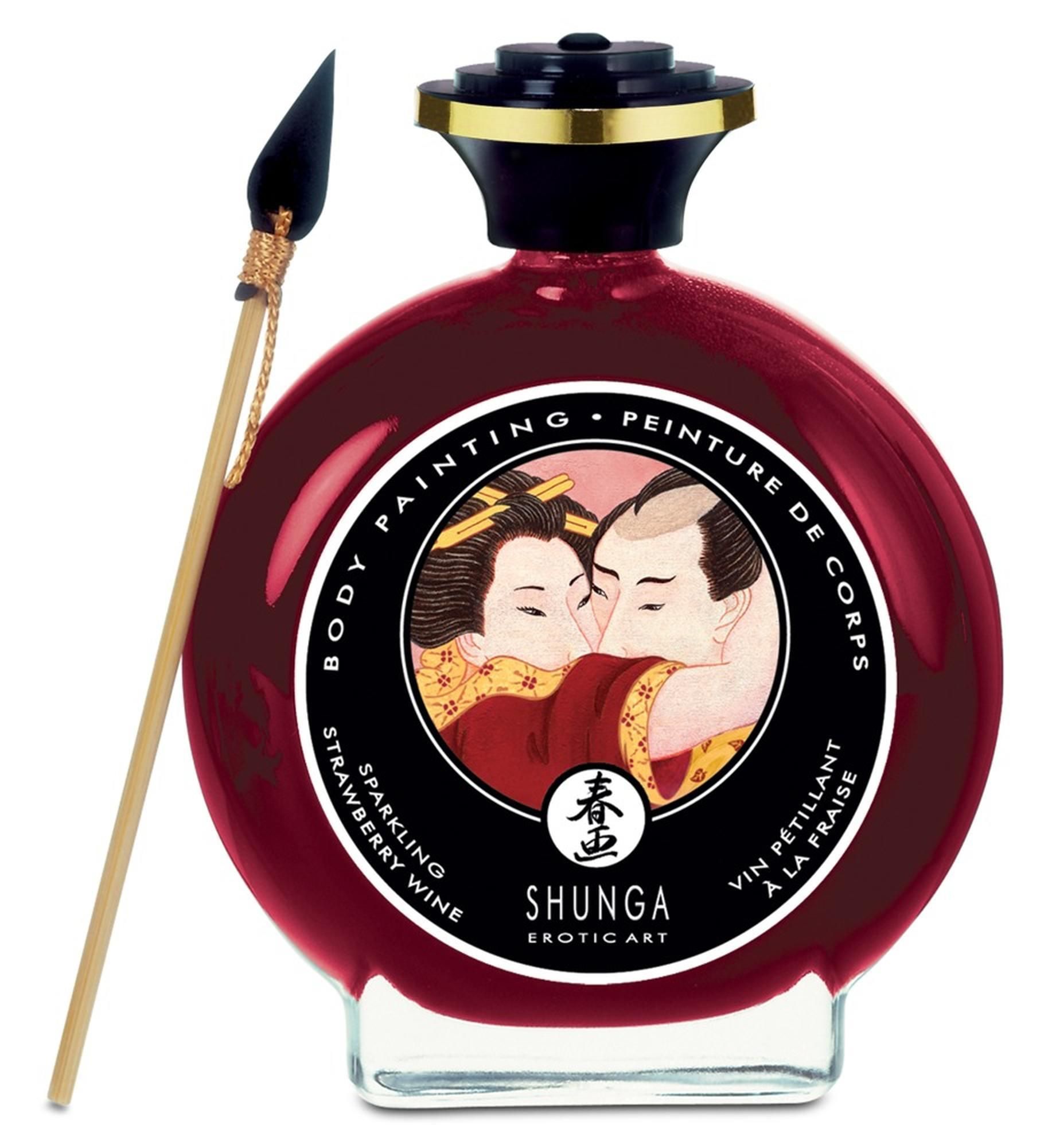 Їстівна фарба для тіла Shunga Body Painting полуниця з шампанським, 100 мл