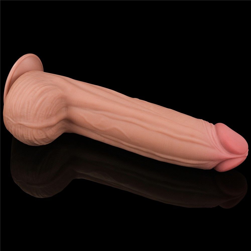 Фалоімітатор LoveToy Sliding-Skin Dual Layer Dong King Sized, 31 см (тілесний)