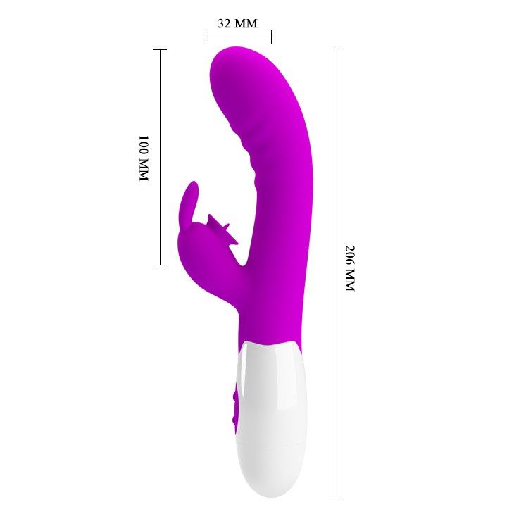 Вибратор-кролик Pretty Love Cerberus Licking Vibrator, 20,6 см (фиолетовый)