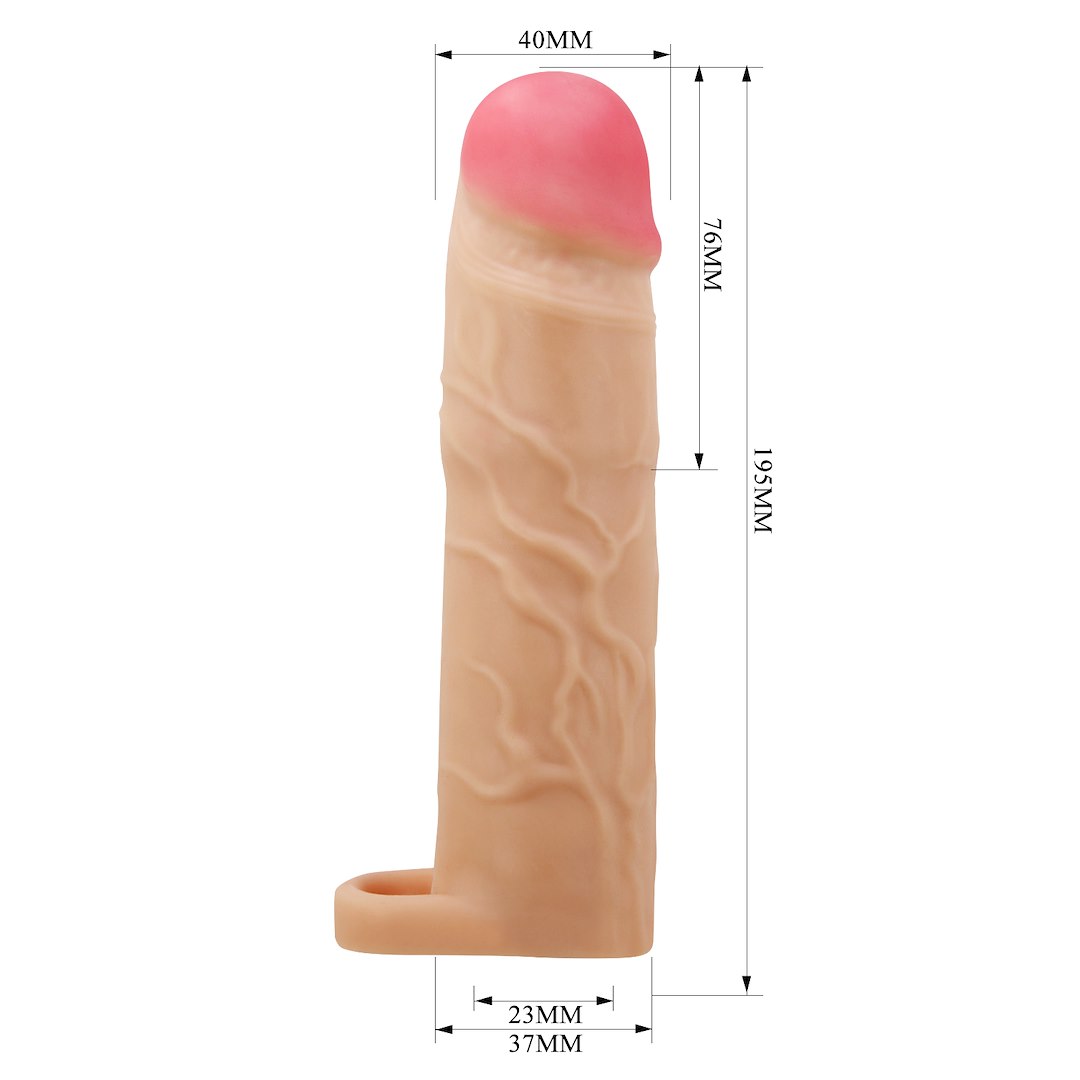 Насадка на пенис Pretty Love Gerd Flesh 3'', 19,5 см (телесный)